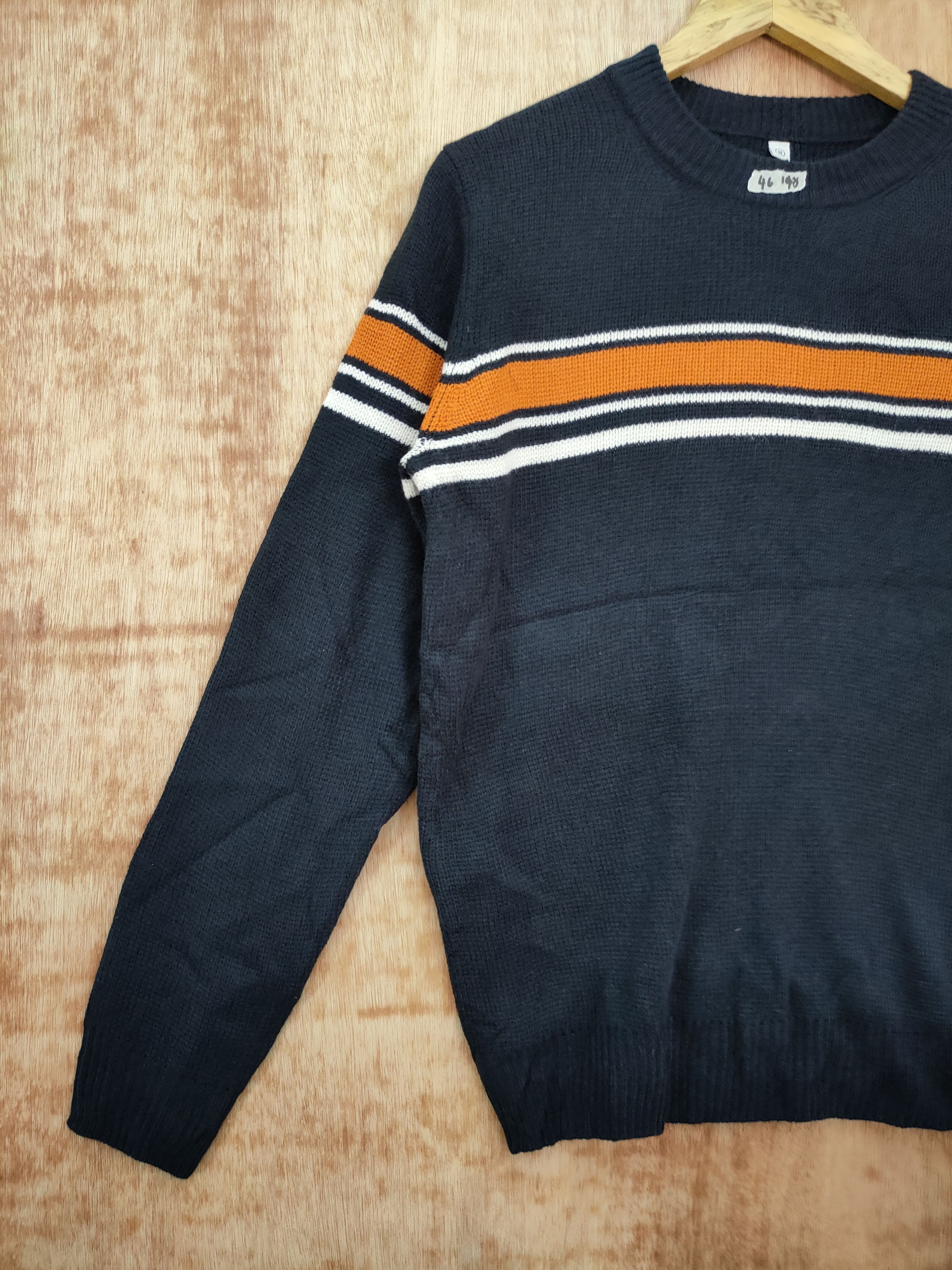 Japanese Brand DL uniqlo sweatshirt stripe black vintage #46-148 Size US M / EU 48-50 / 2 - 2 Thumbnail