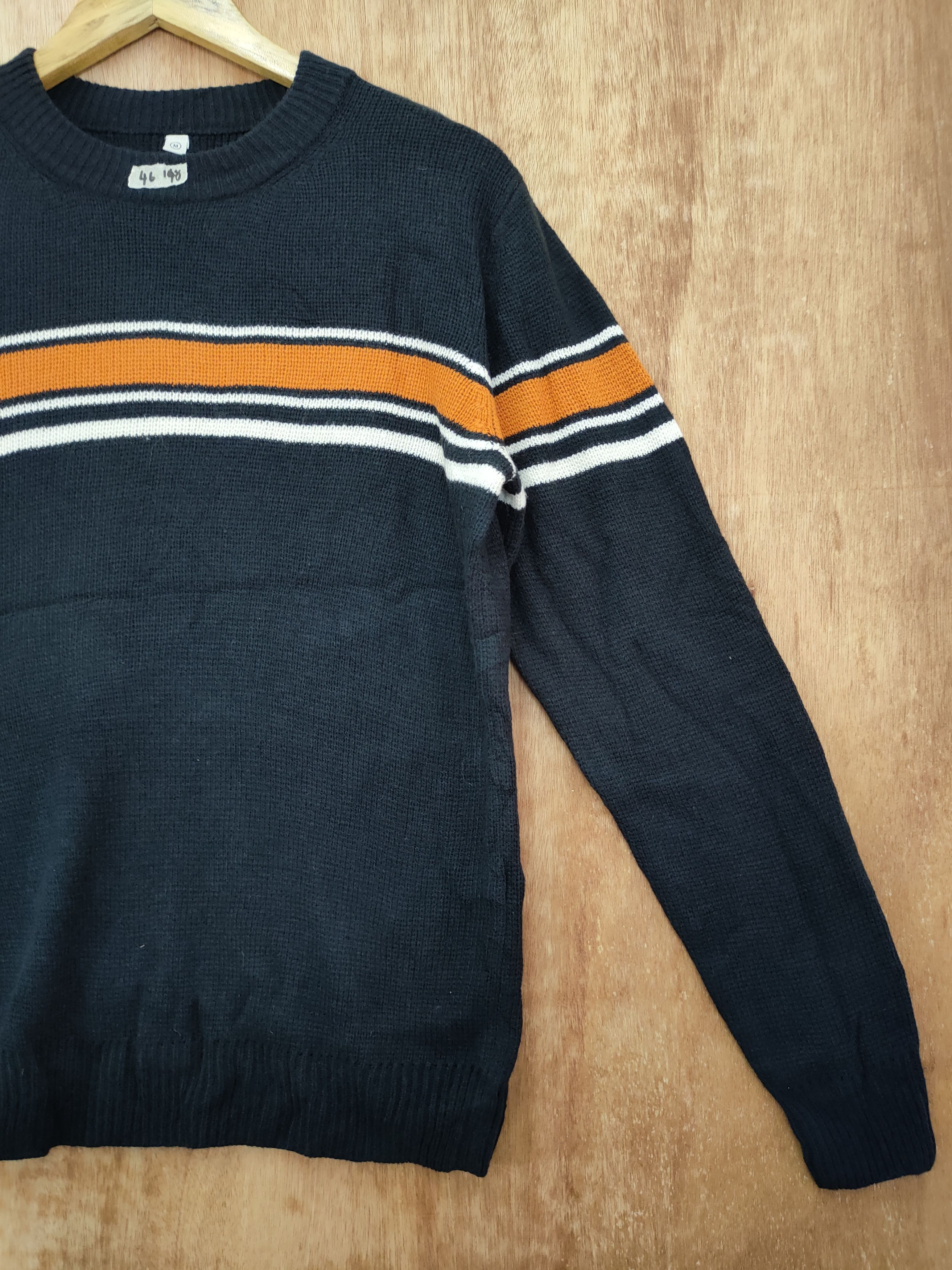 Japanese Brand DL uniqlo sweatshirt stripe black vintage #46-148 Size US M / EU 48-50 / 2 - 3 Thumbnail