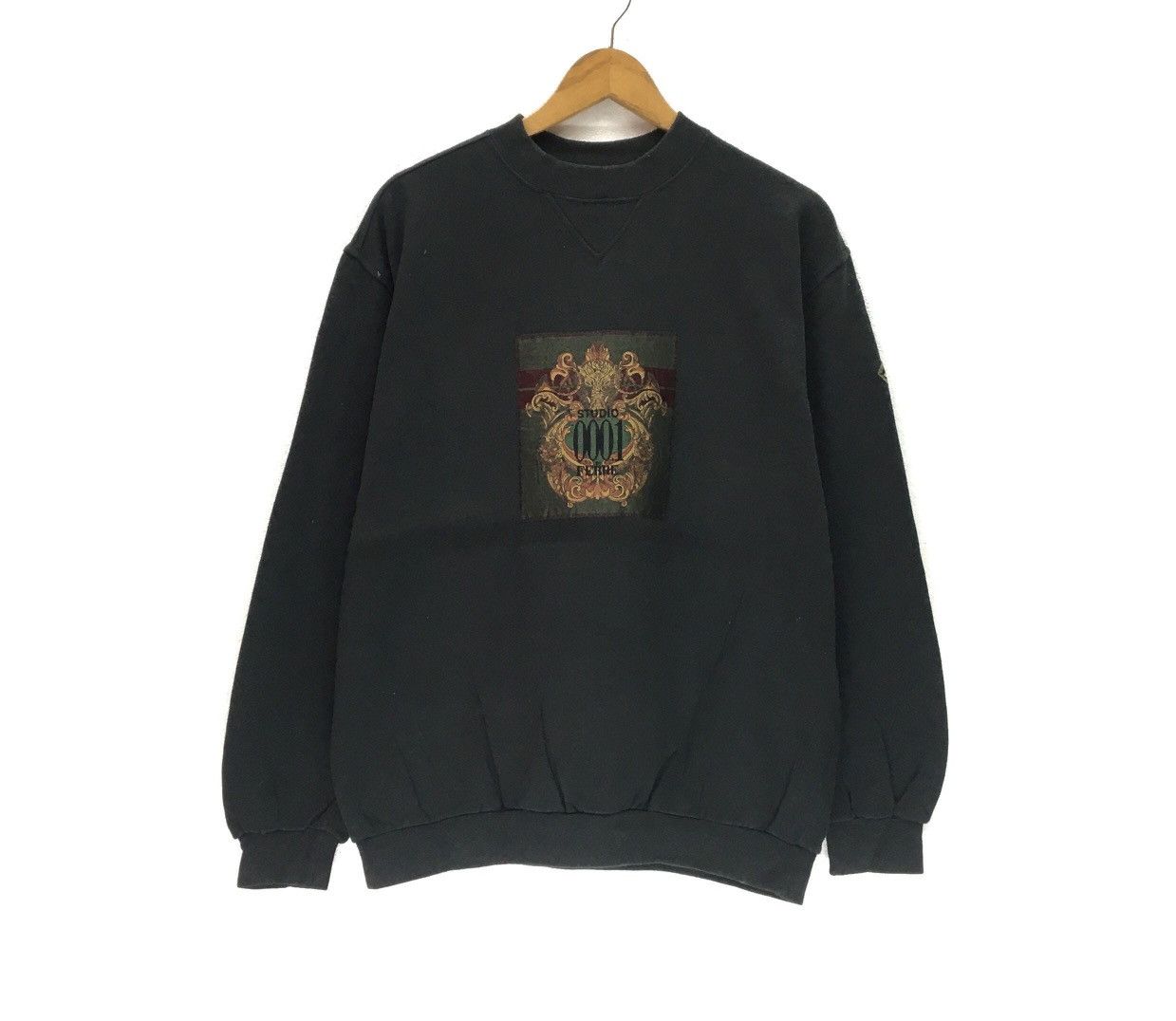 image of Archival Clothing x Ferre Studio 0001 By Ferre Crewneck Sweatshirt in Black, Men's (Size Large)