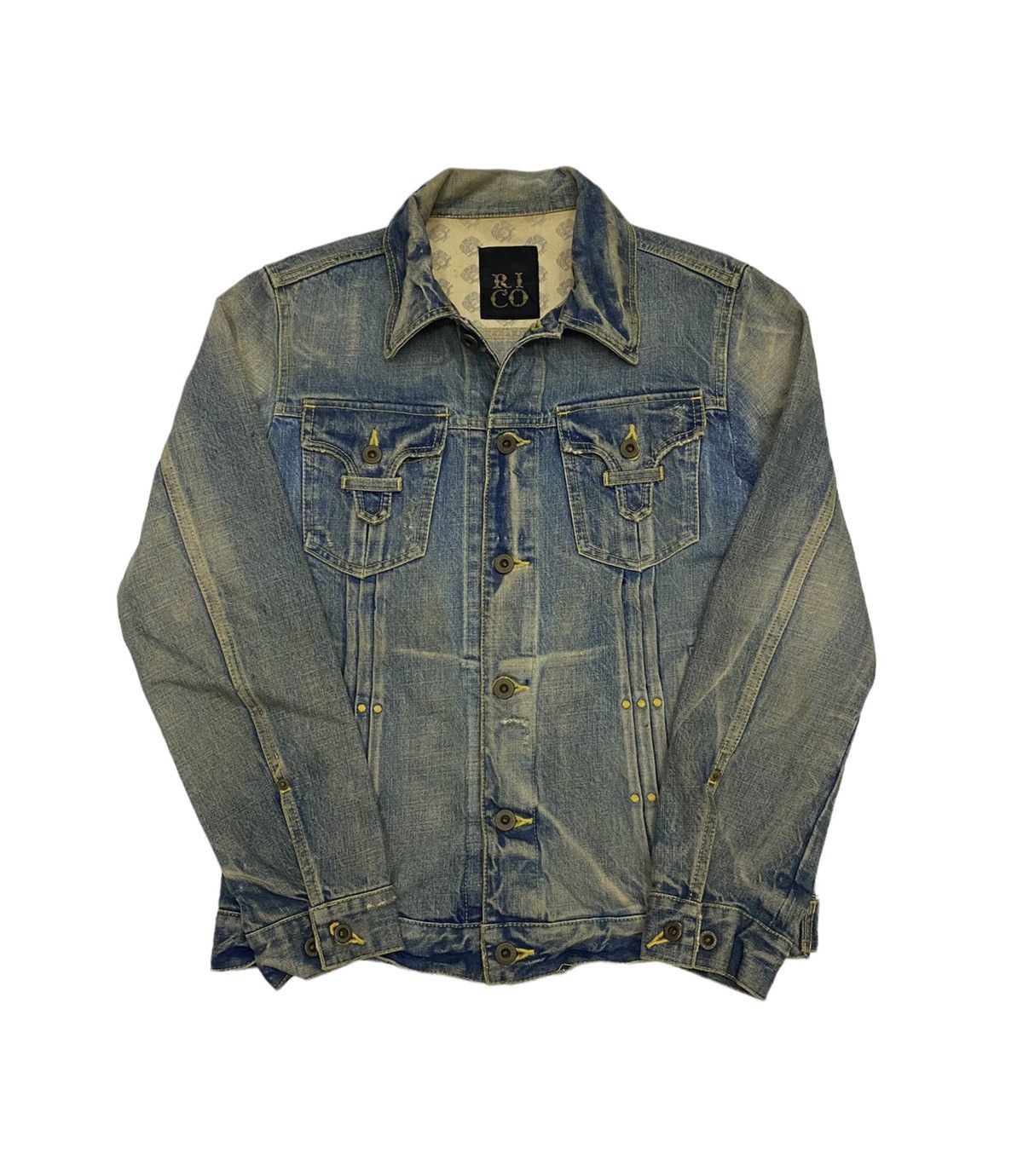image of Distressed Denim x Hysteric Glamour Denim Jacket Rico Made In Japan Denim Trucker Jacket in Blue (S