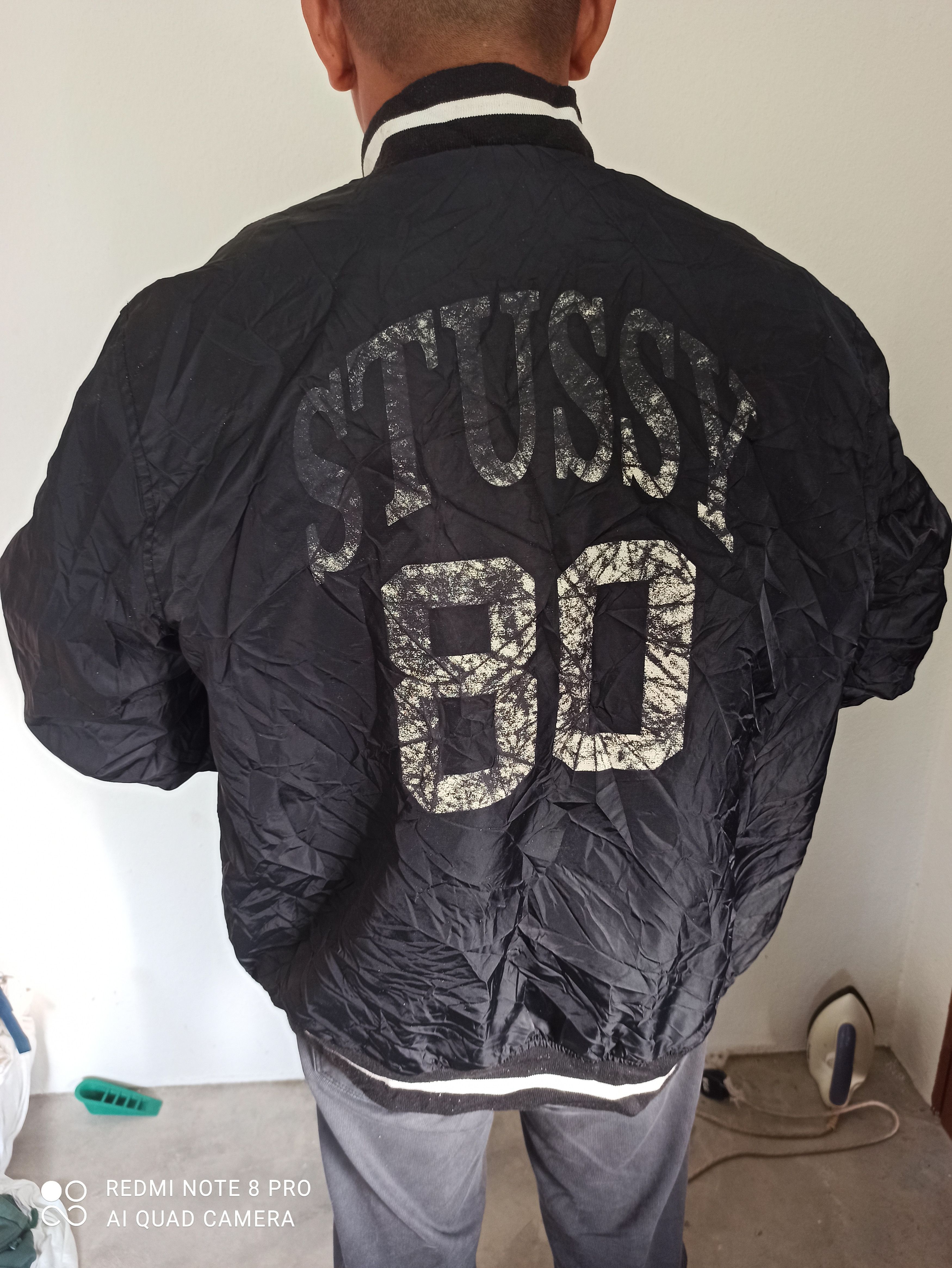 00's old stussy Ma-1 Wool Bomber Jacket Stussy early 2000s wool