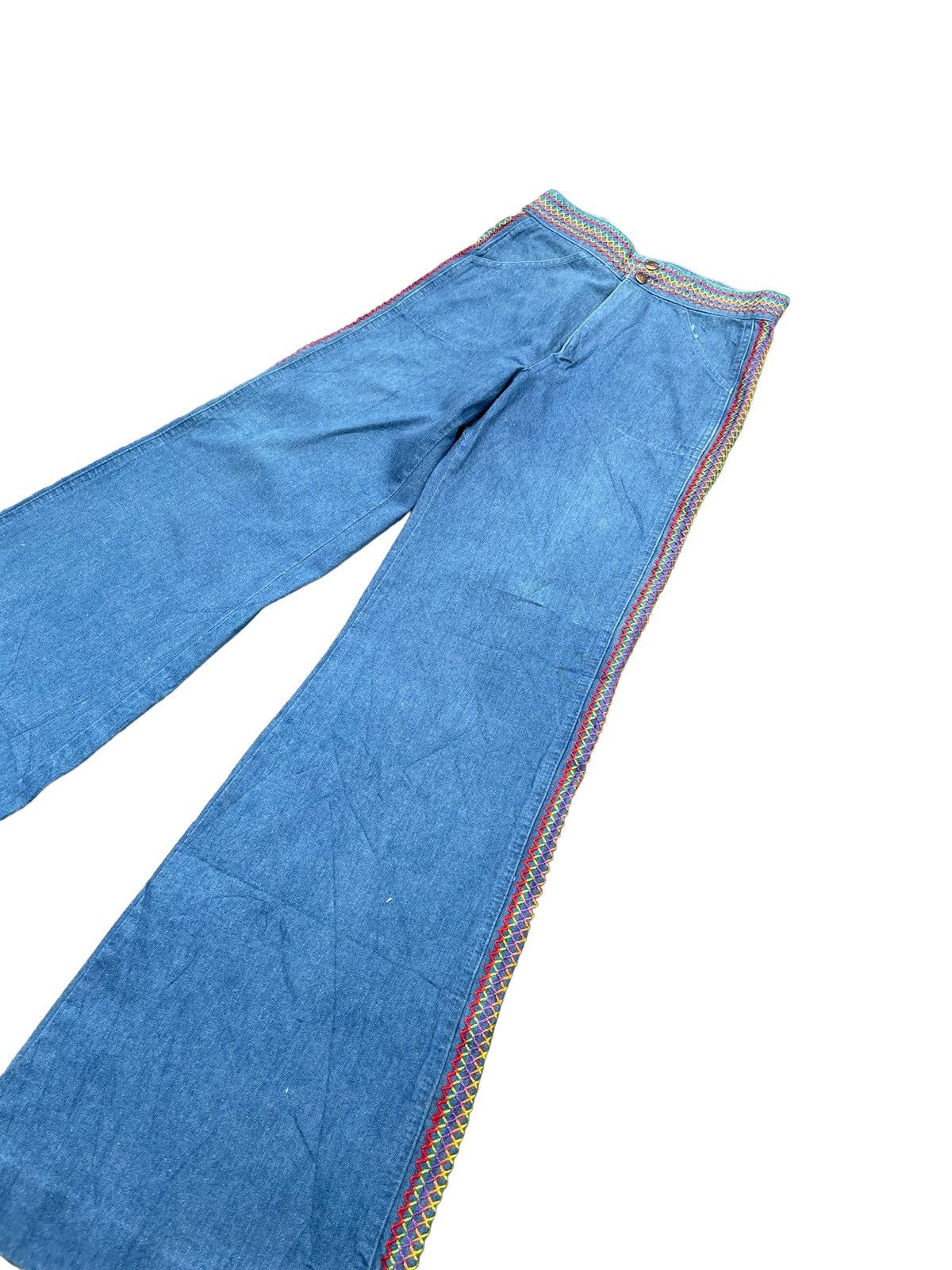 Japanese Brand Vintage Wow Wide Leg Denim Size US 27 - 3 Thumbnail