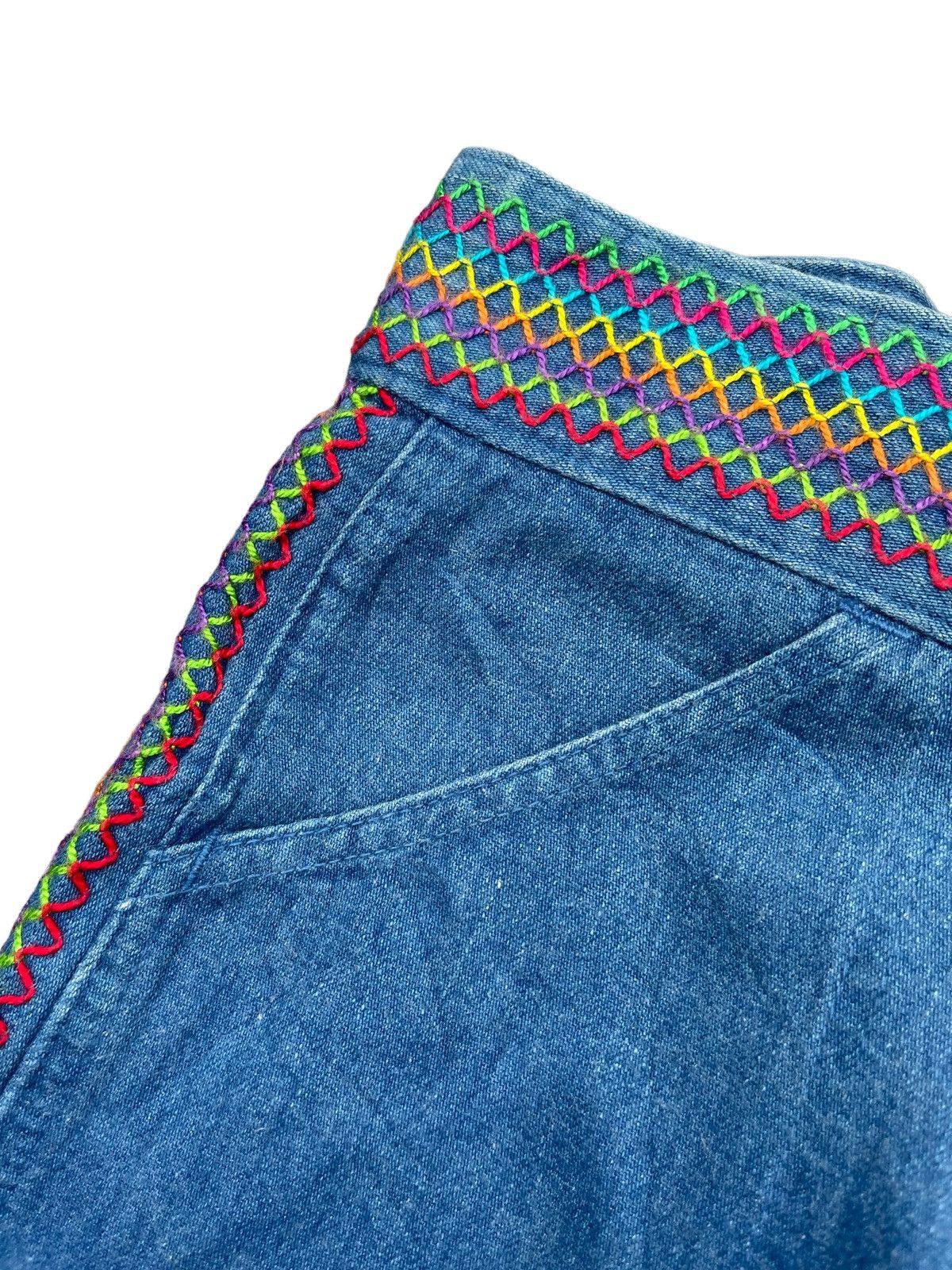 Japanese Brand Vintage Wow Wide Leg Denim Size US 27 - 6 Thumbnail