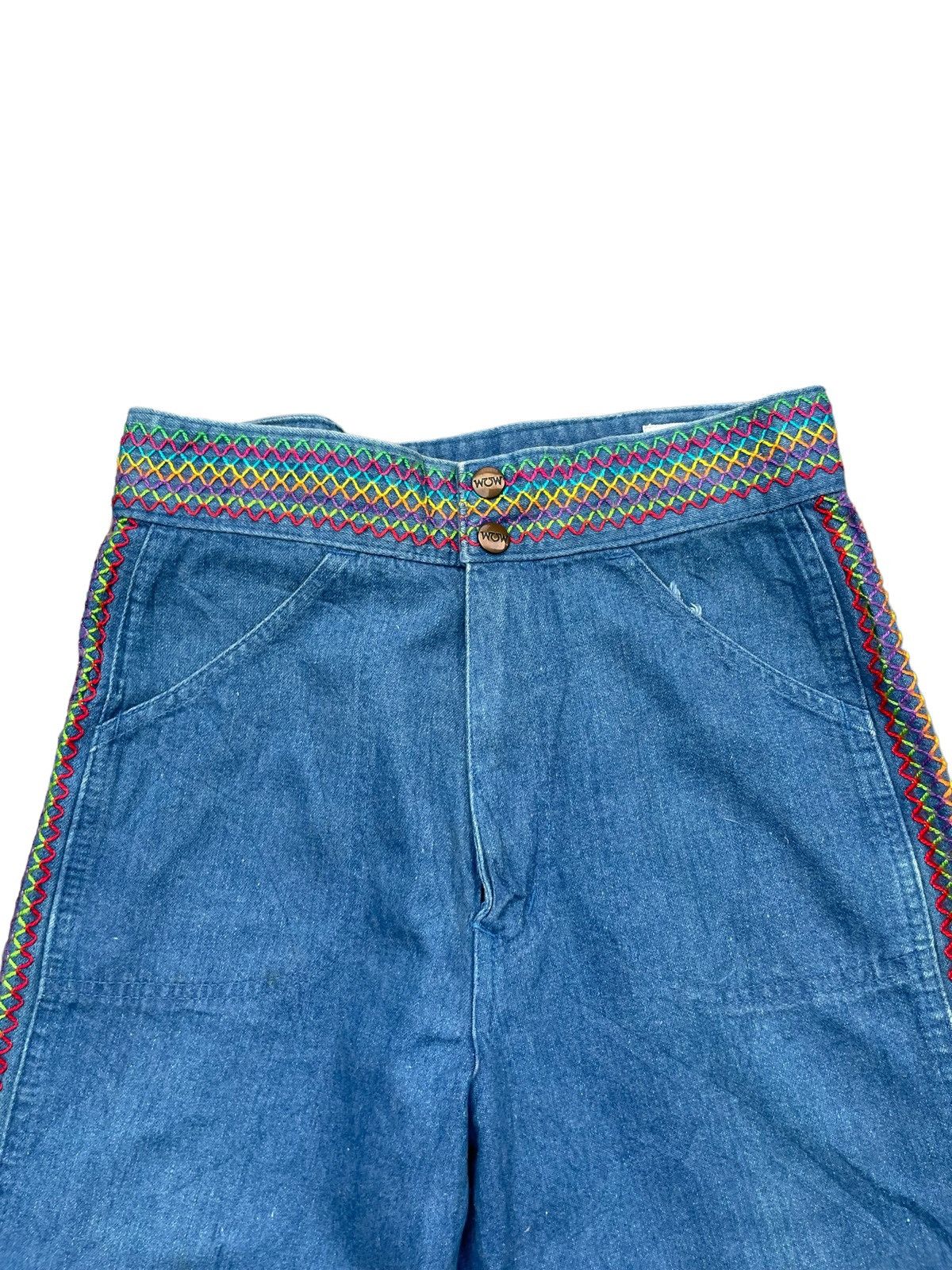 Japanese Brand Vintage Wow Wide Leg Denim Size US 27 - 5 Thumbnail