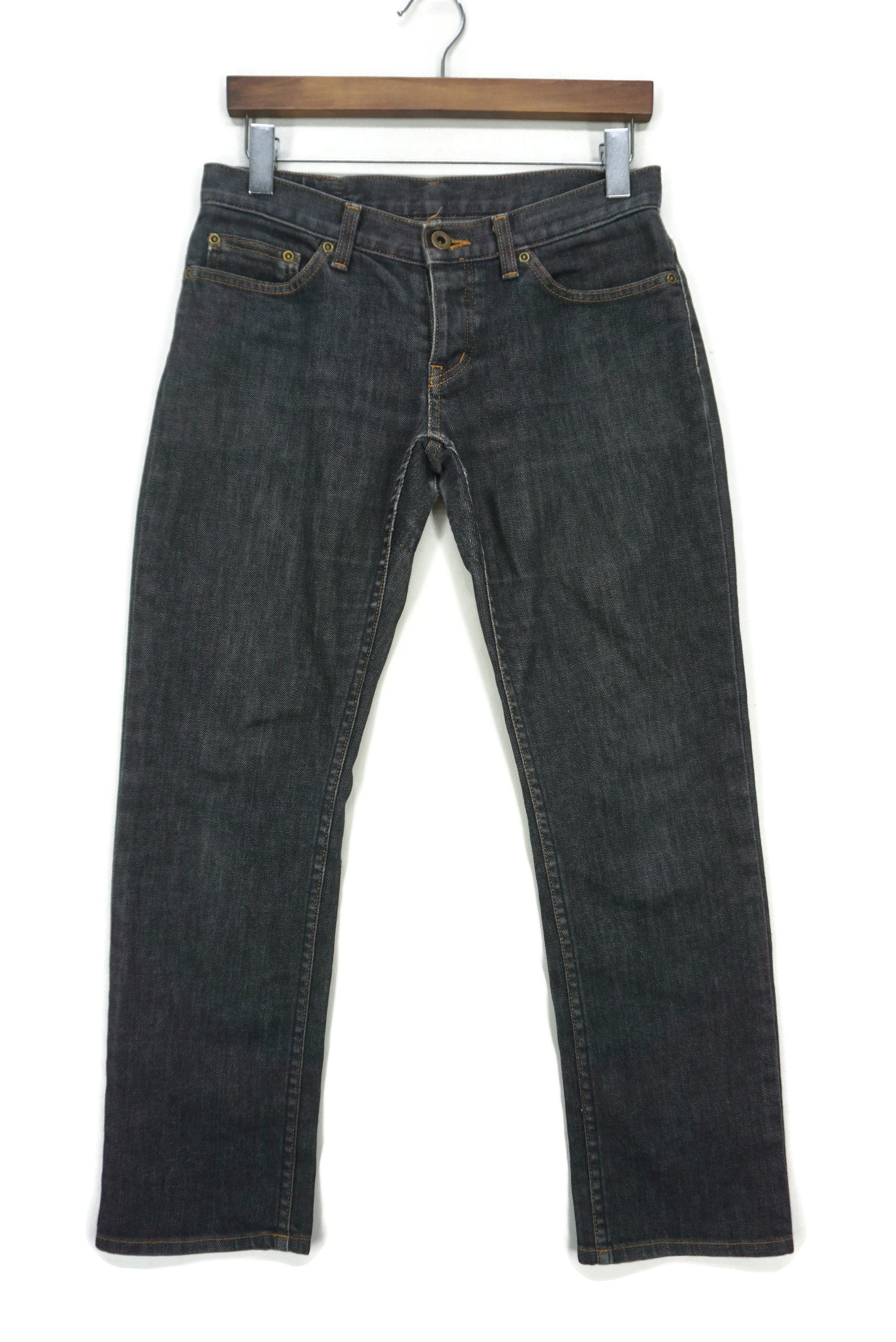 image of Hysteric Glamour x Rockers Boyfriend Jeans Distressed Straight Leg Tapered Ankle Pants in Black, Wo