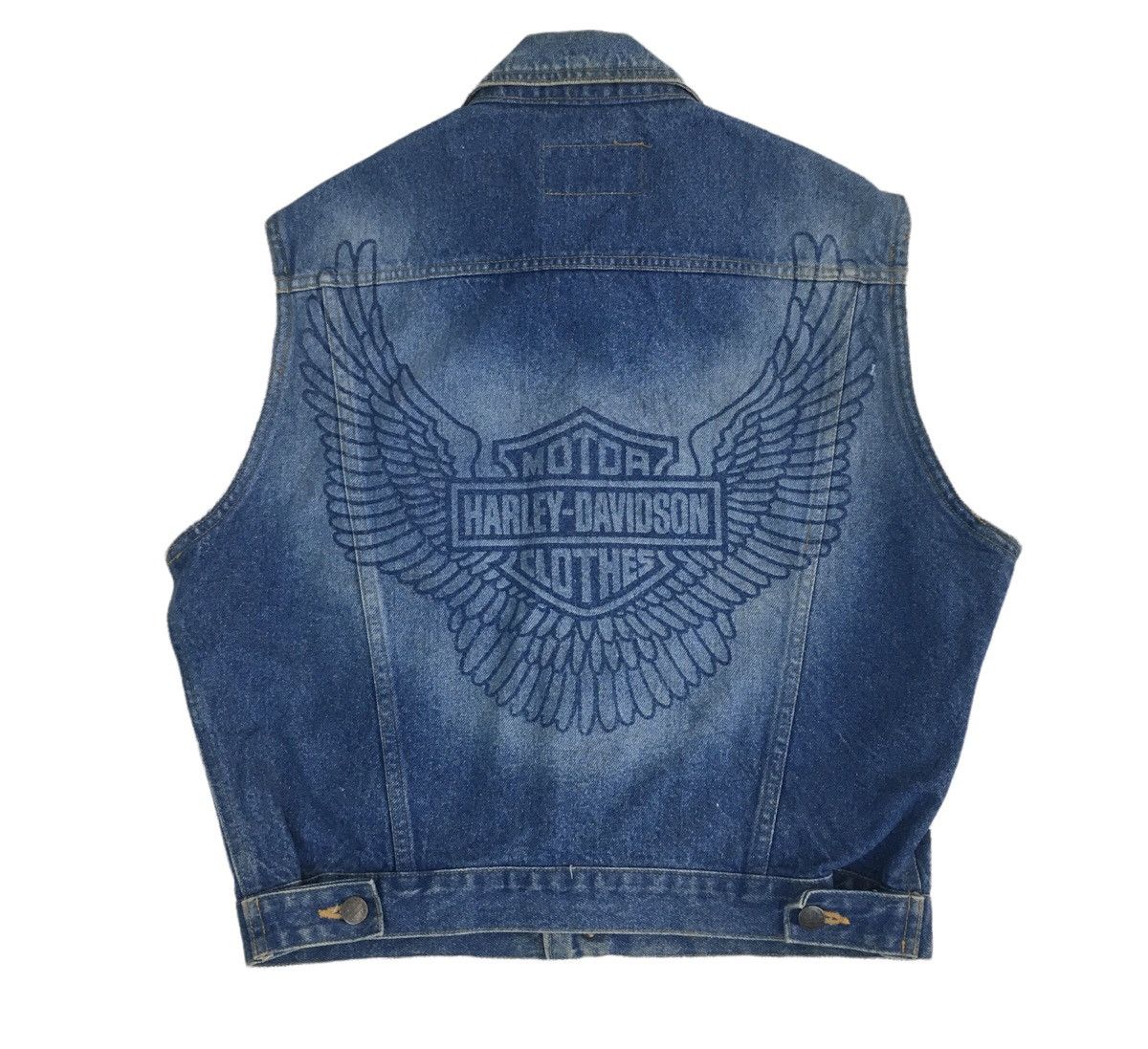 Harley Davidson × Vintage Harley Davidson Denim Vest Size US M / EU 48-50 / 2 - 1 Thumbnail