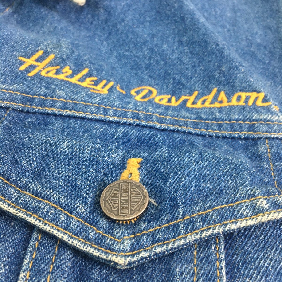 Harley Davidson × Vintage Harley Davidson Denim Vest Size US M / EU 48-50 / 2 - 6 Thumbnail