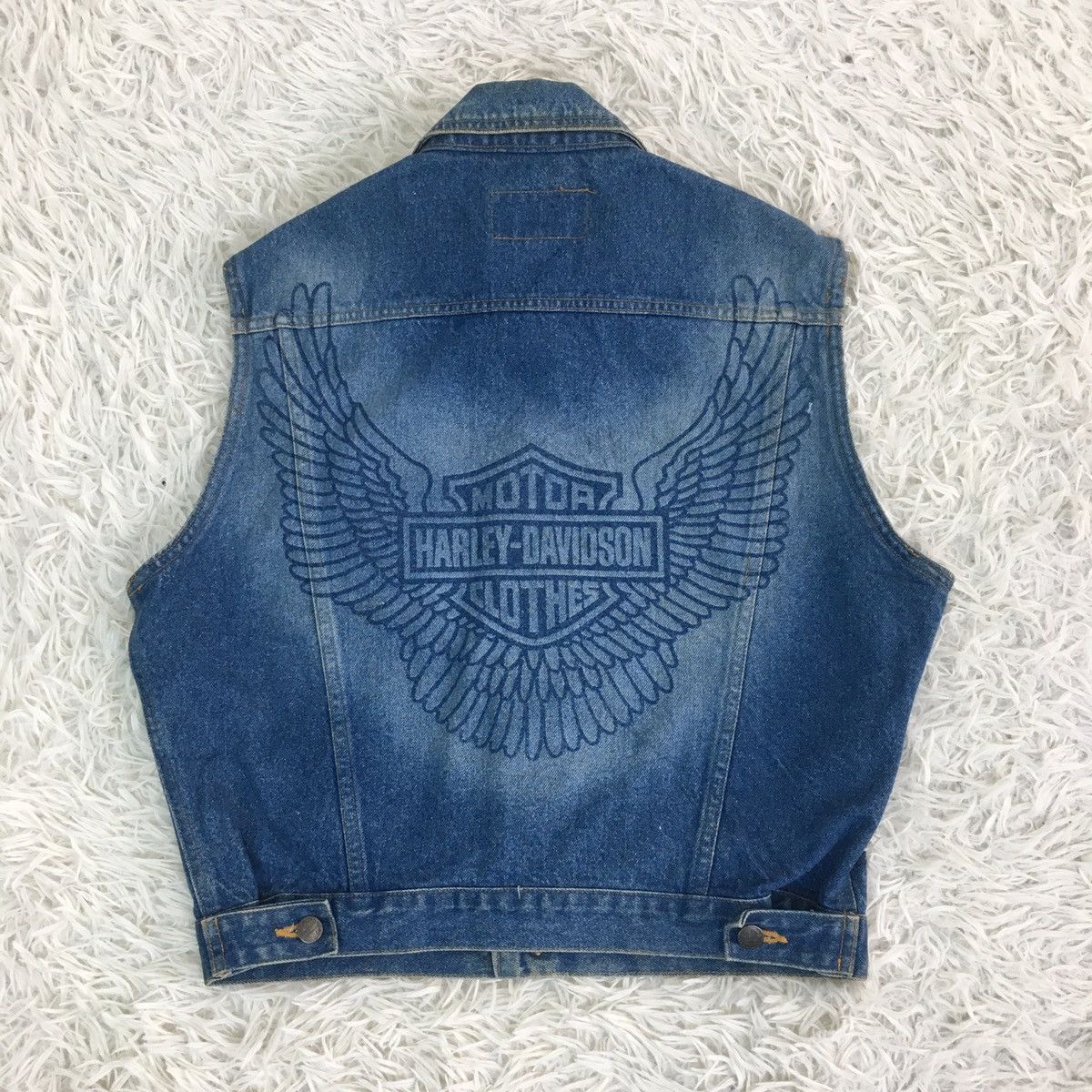 Harley Davidson × Vintage Harley Davidson Denim Vest Size US M / EU 48-50 / 2 - 7 Thumbnail
