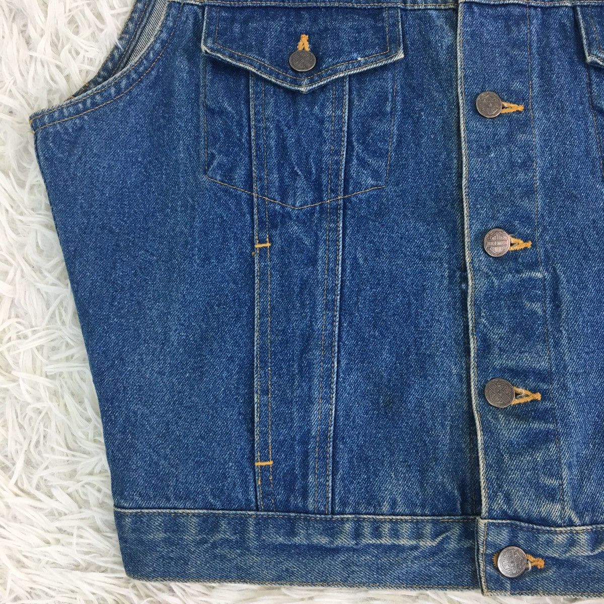 Harley Davidson × Vintage Harley Davidson Denim Vest Size US M / EU 48-50 / 2 - 3 Thumbnail