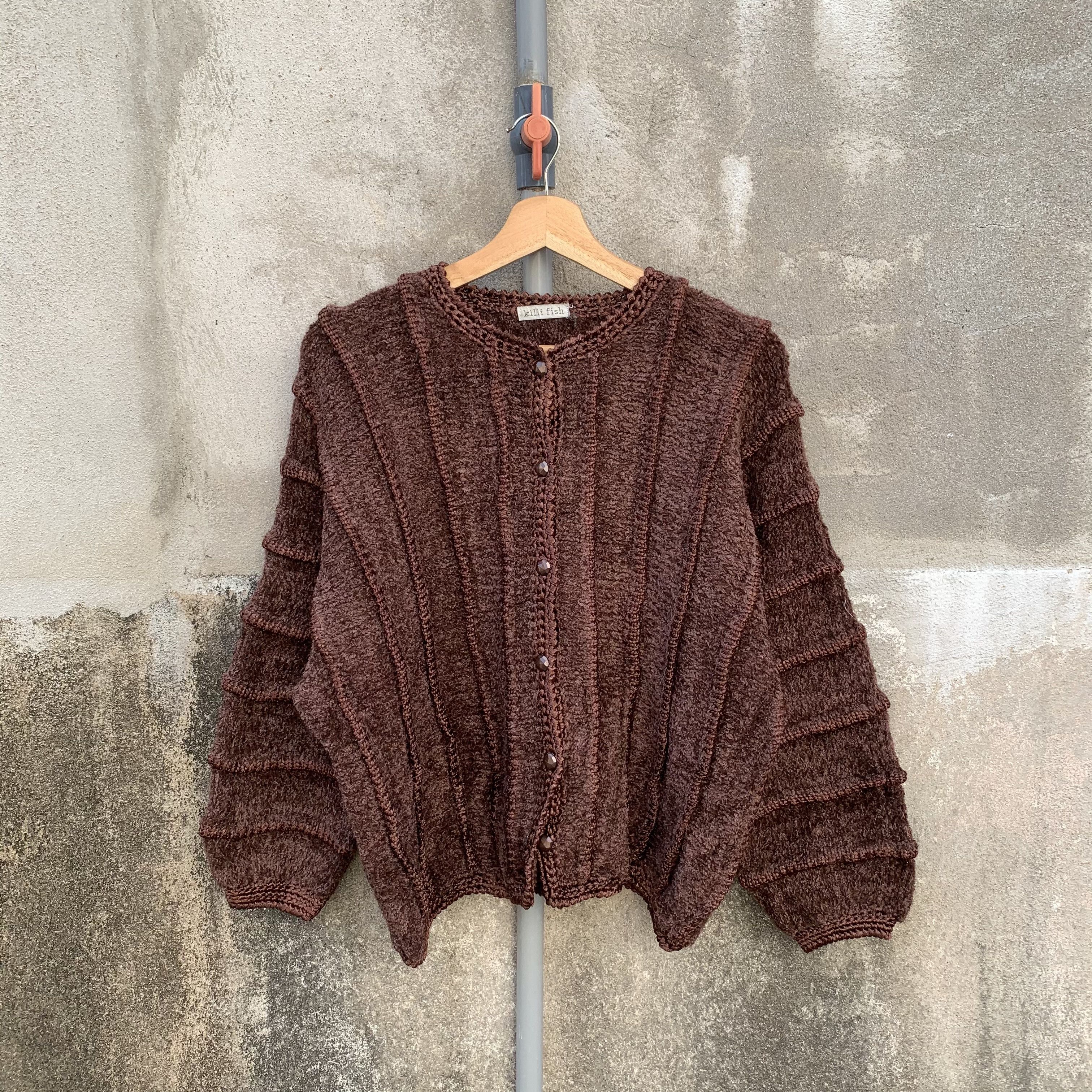 Homespun Knitwear STEALS 💥 Flat Brioche Stitch Cardigan Knit Baggy Button Ups Size US M / EU 48-50 / 2 - 1 Thumbnail