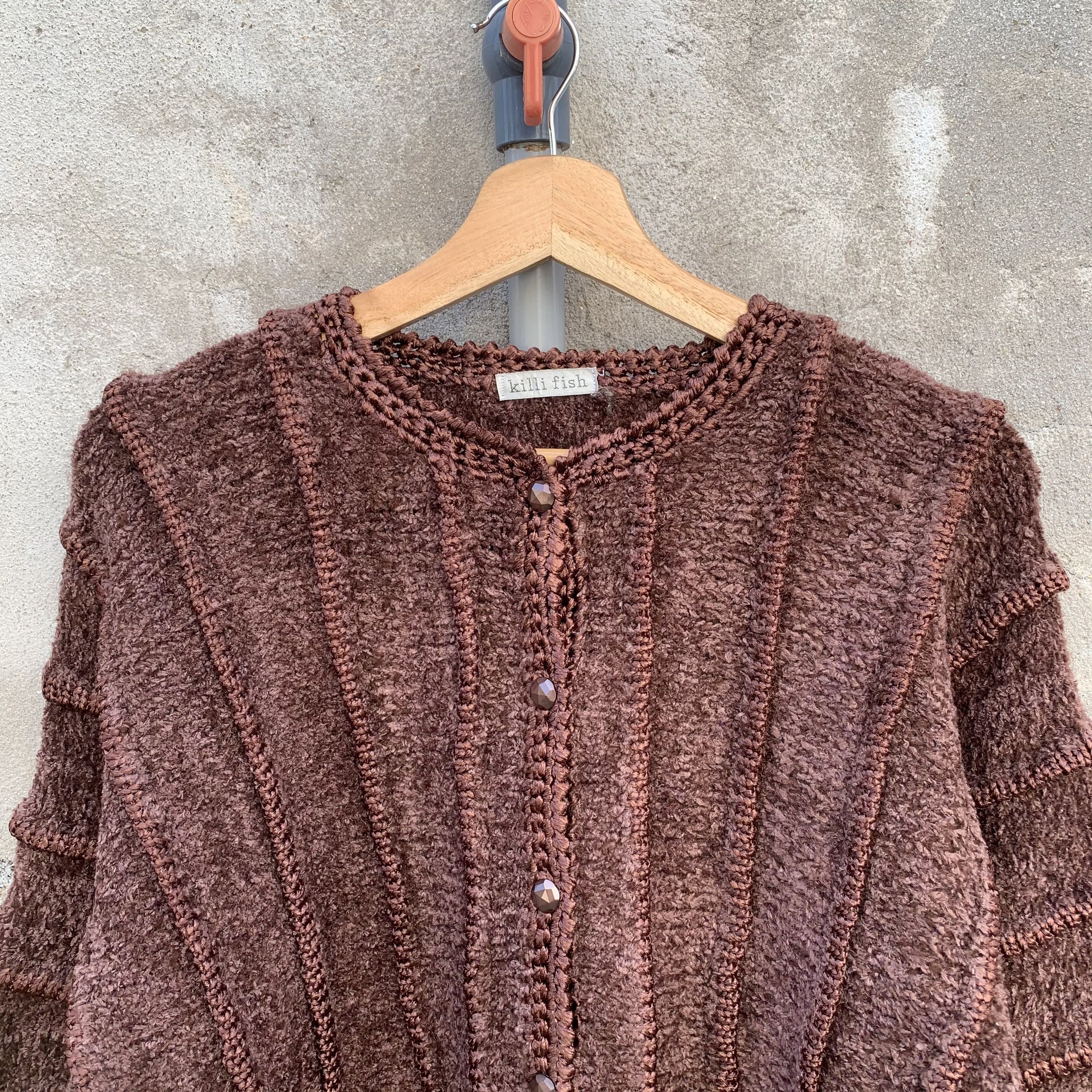 Homespun Knitwear STEALS 💥 Flat Brioche Stitch Cardigan Knit Baggy Button Ups Size US M / EU 48-50 / 2 - 2 Thumbnail