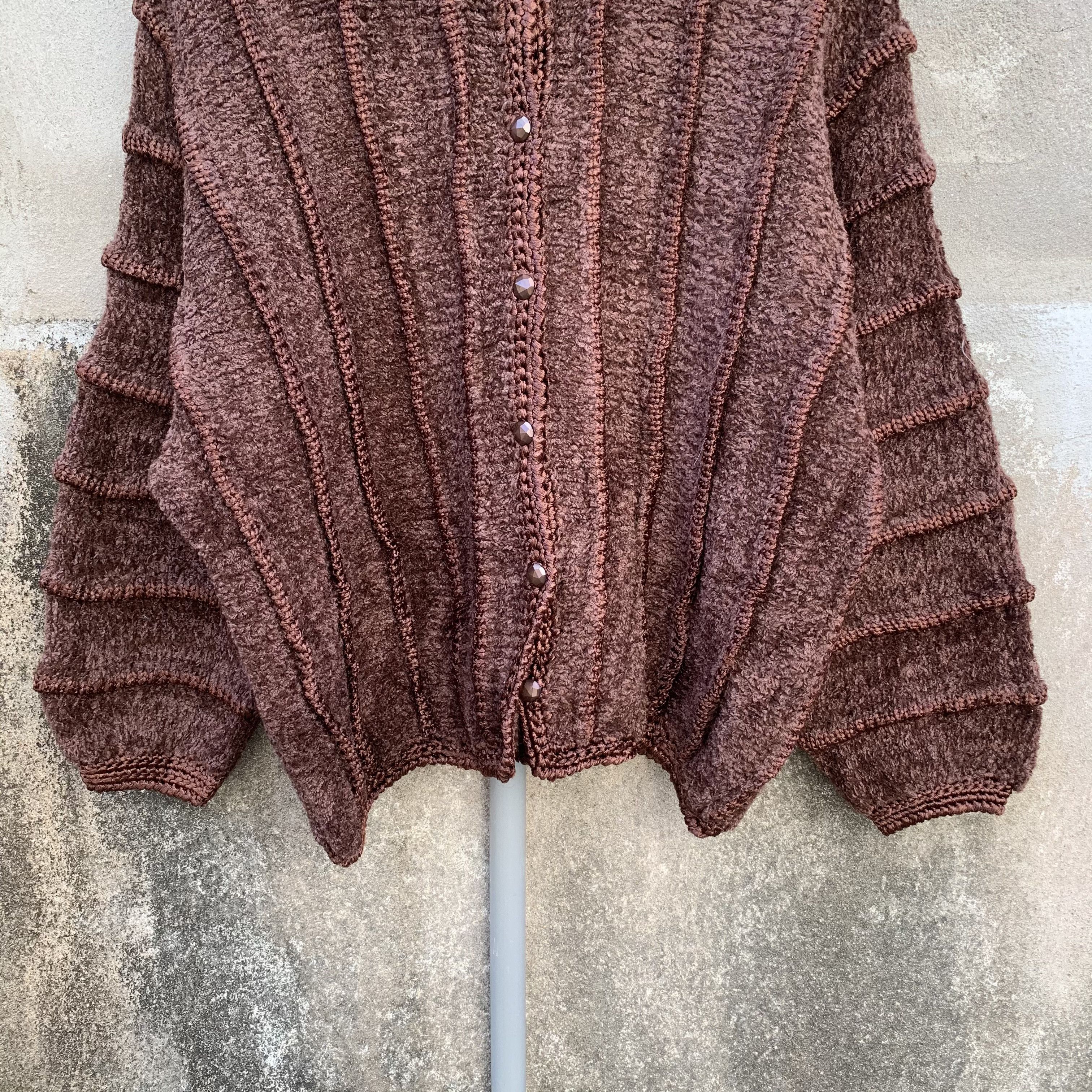 Homespun Knitwear STEALS 💥 Flat Brioche Stitch Cardigan Knit Baggy Button Ups Size US M / EU 48-50 / 2 - 3 Thumbnail