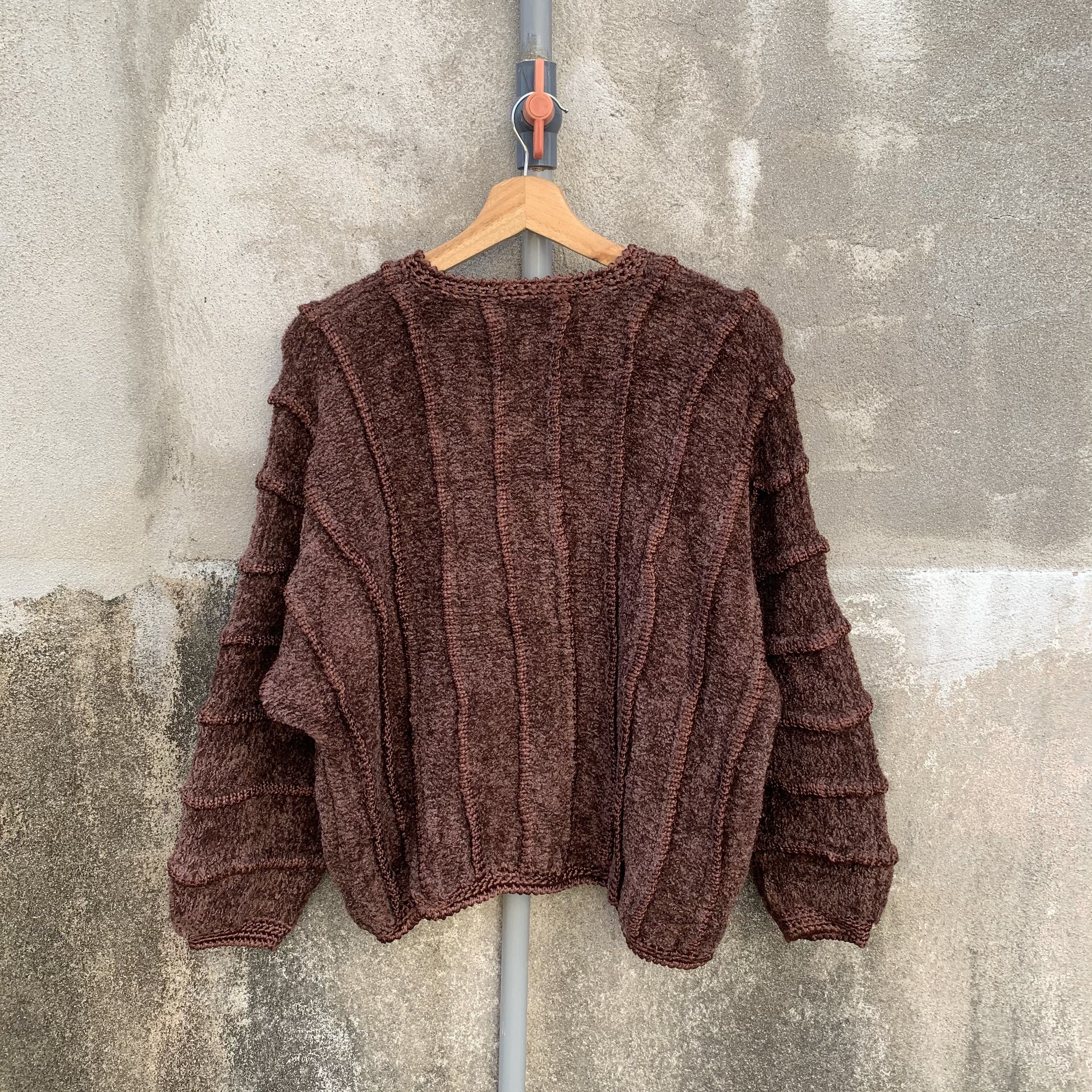 Homespun Knitwear STEALS 💥 Flat Brioche Stitch Cardigan Knit Baggy Button Ups Size US M / EU 48-50 / 2 - 9 Thumbnail