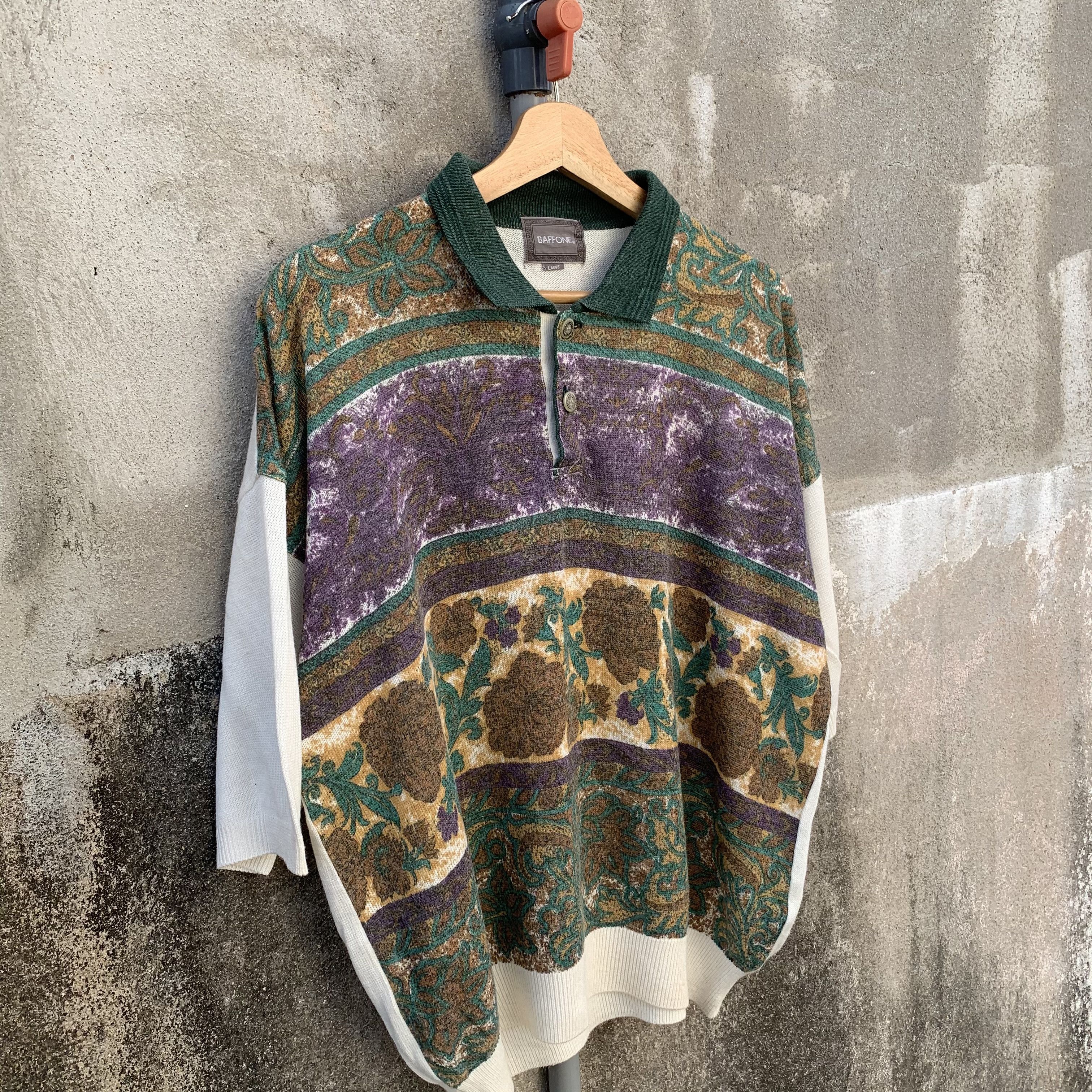 Homespun Knitwear 💥 SEND OFFERS 💥 Vintage BAFFONE Knit Shirts Jumper Sweater Size US L / EU 52-54 / 3 - 3 Thumbnail