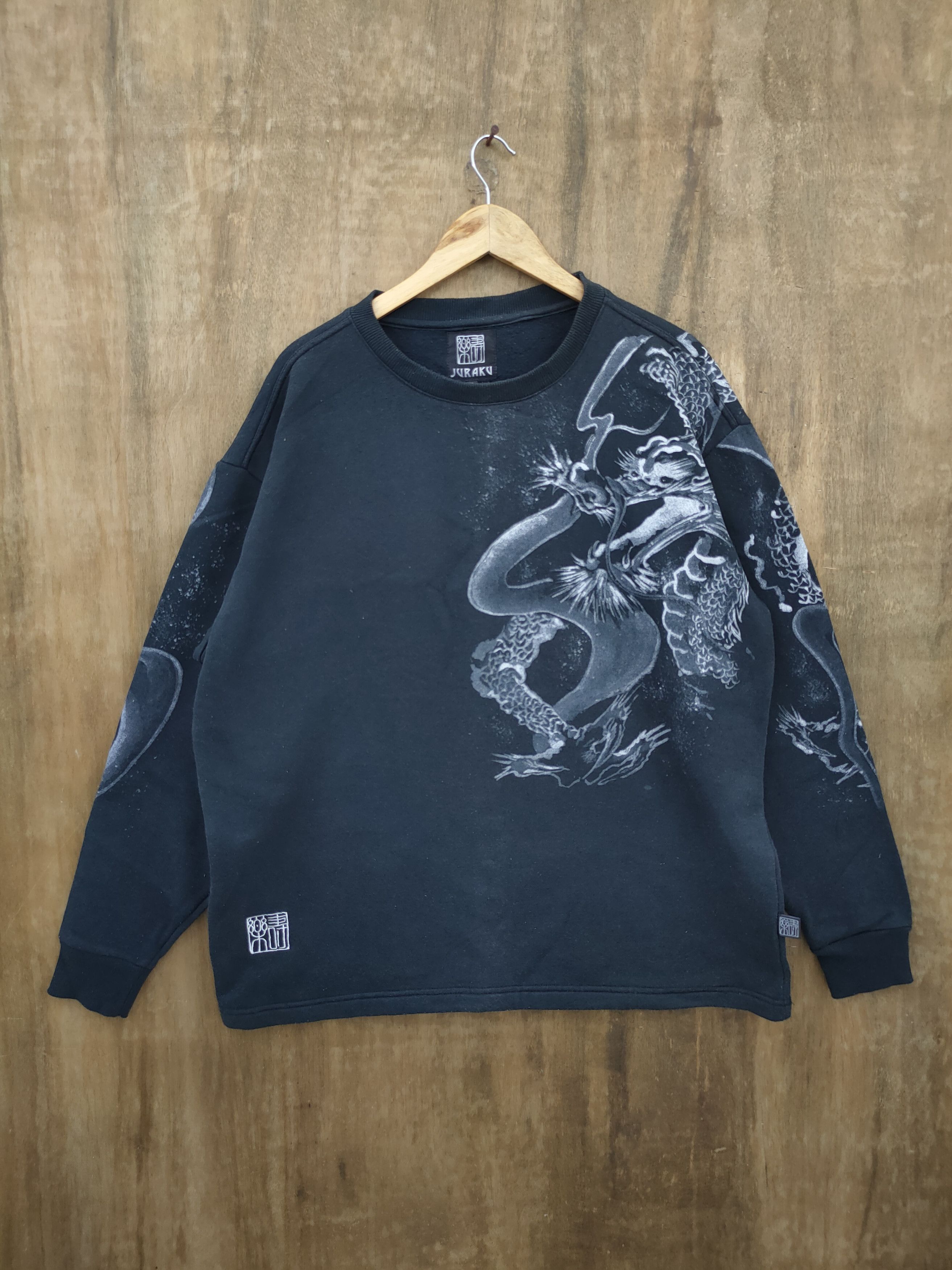 Japanese Brand DL Juraku Japan dragon tatoo yakuza sweatshirt #46-029DLL Size US XL / EU 56 / 4 - 1 Thumbnail