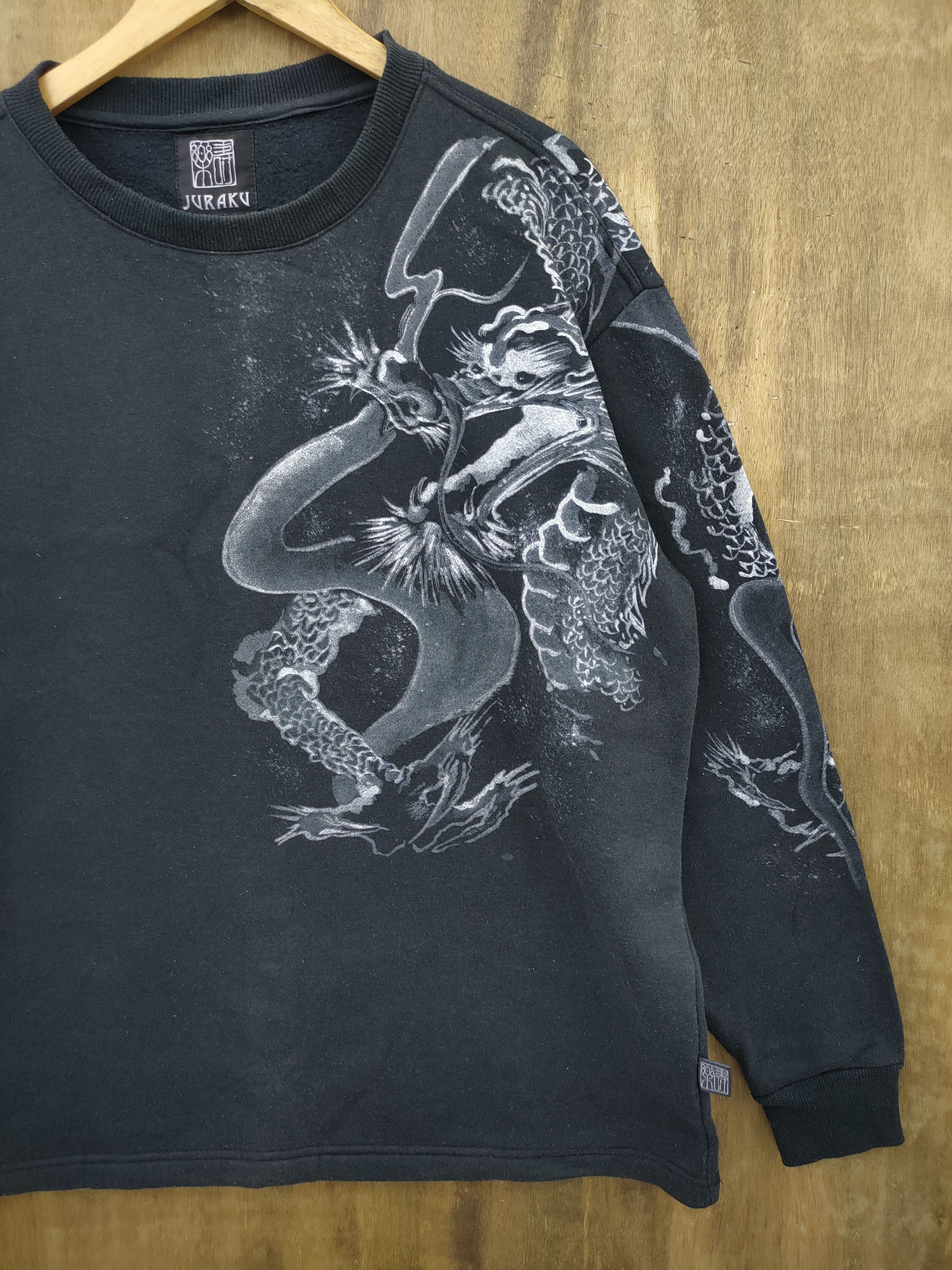 Japanese Brand DL Juraku Japan dragon tatoo yakuza sweatshirt #46-029DLL Size US XL / EU 56 / 4 - 3 Thumbnail