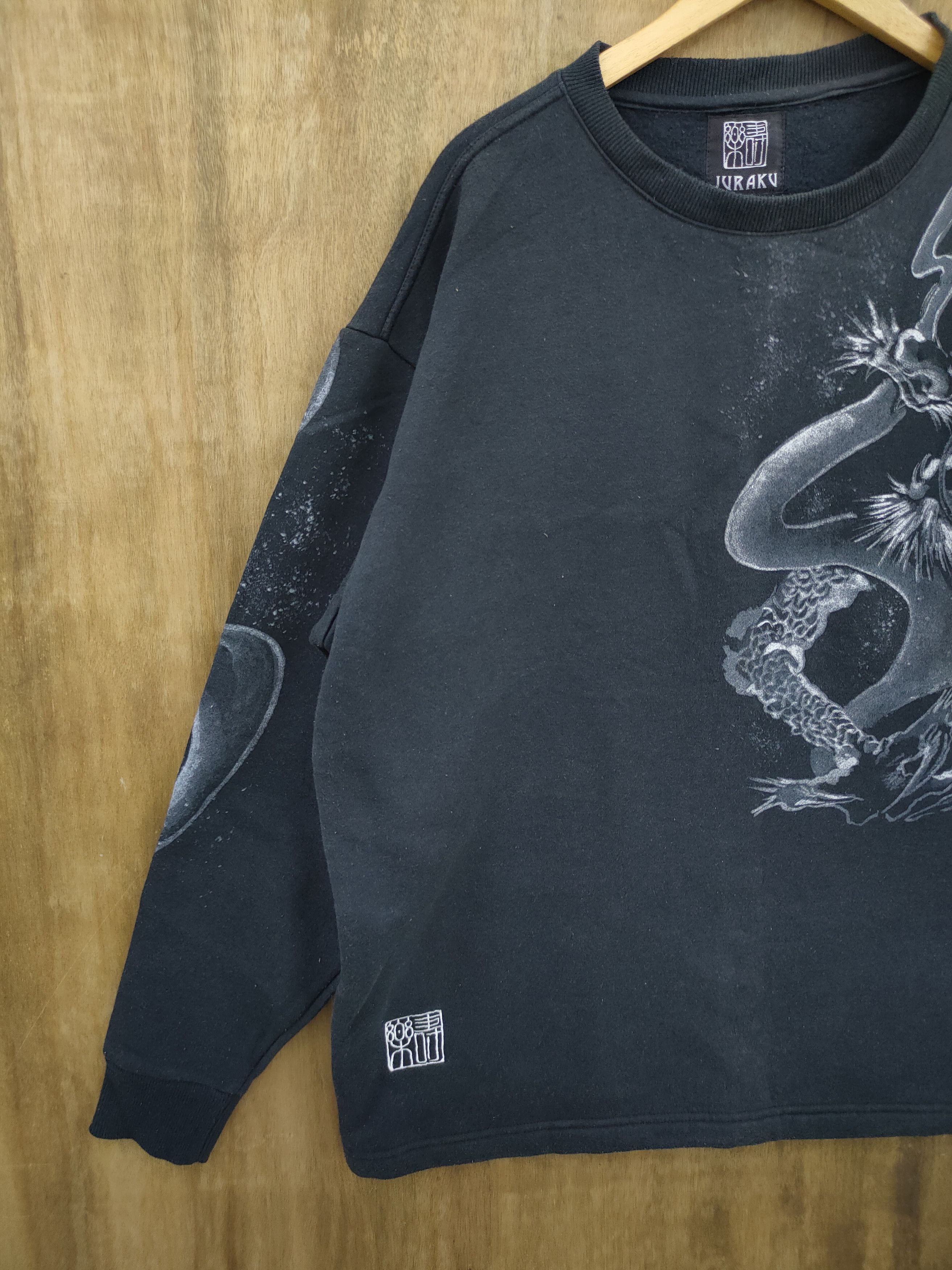 Japanese Brand DL Juraku Japan dragon tatoo yakuza sweatshirt #46-029DLL Size US XL / EU 56 / 4 - 2 Thumbnail