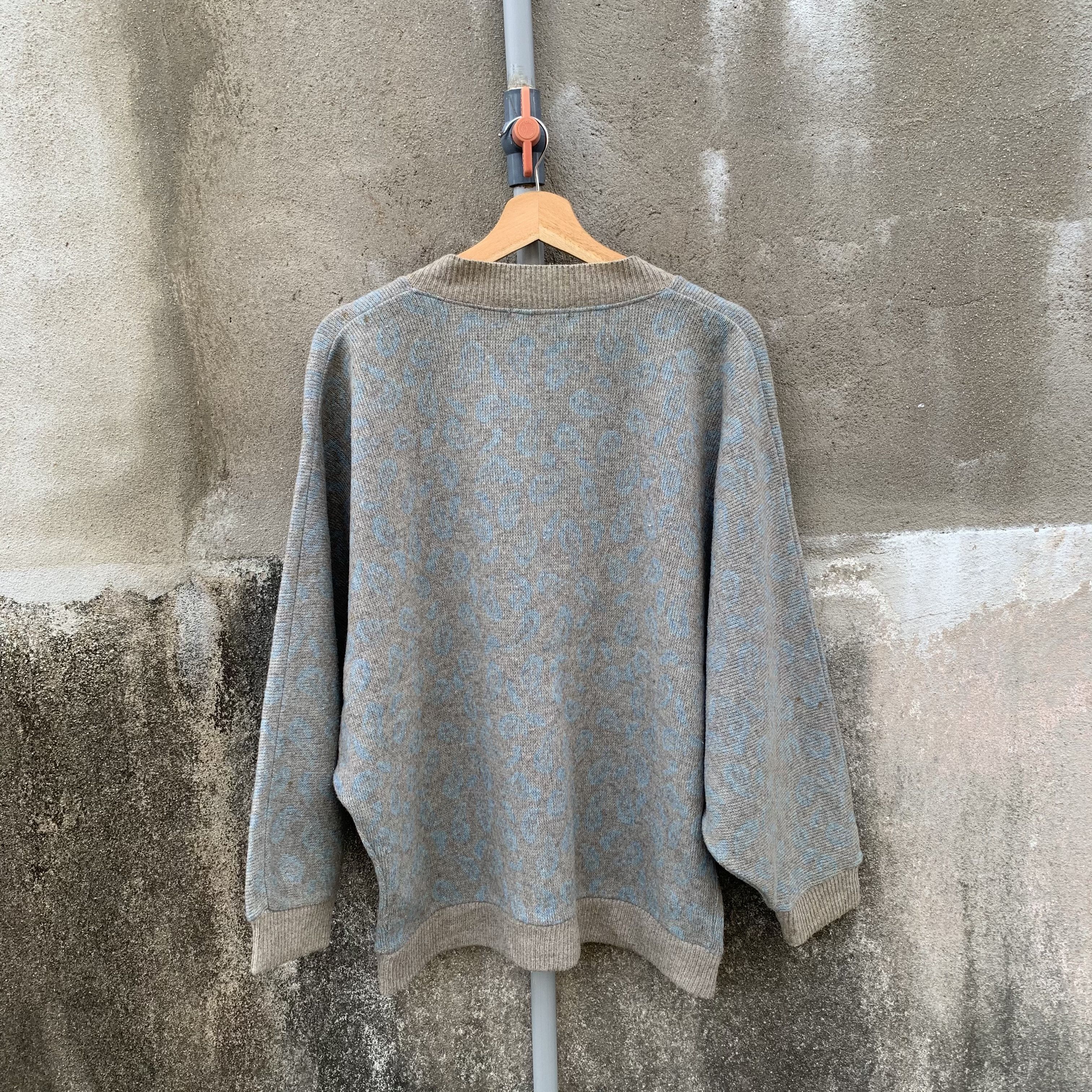 Japanese Brand Vintage Fancy Ale Leopard Style Cardigan Baggy Knit Sweater Size US L / EU 52-54 / 3 - 10 Thumbnail