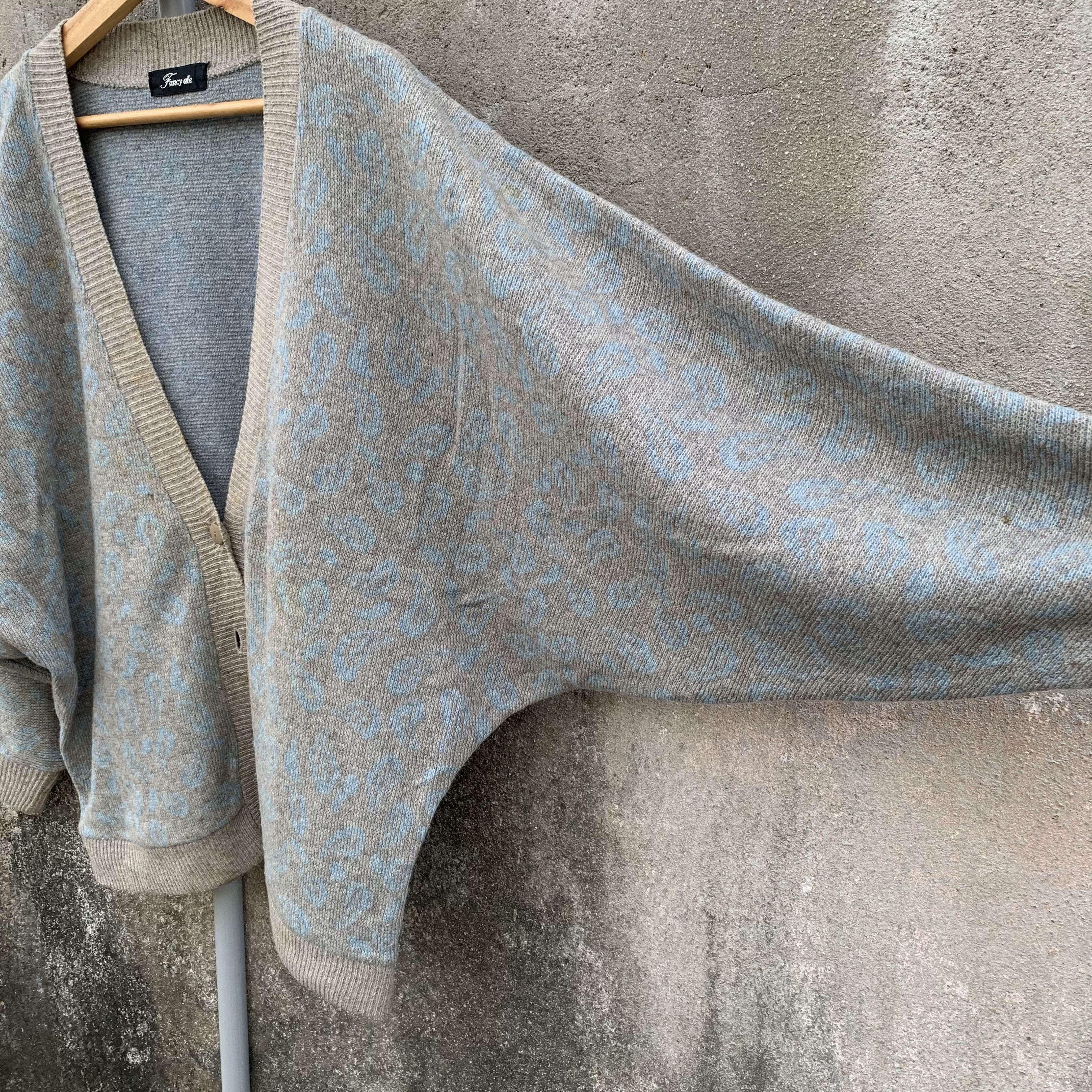 Japanese Brand Vintage Fancy Ale Leopard Style Cardigan Baggy Knit Sweater Size US L / EU 52-54 / 3 - 8 Thumbnail