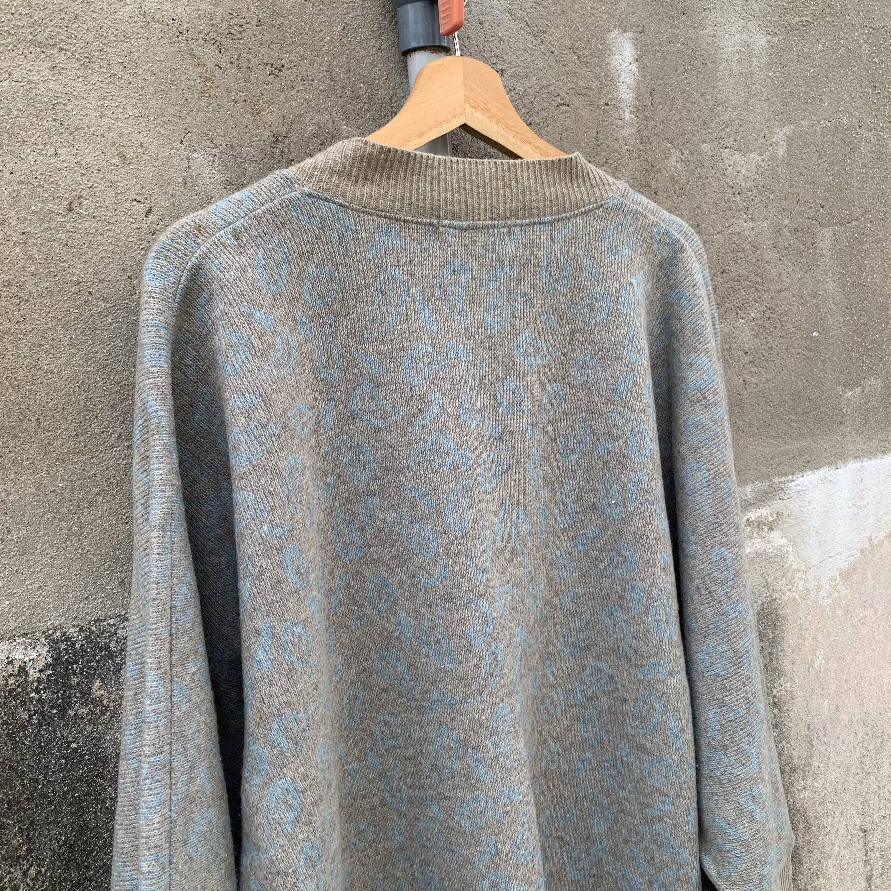 Japanese Brand Vintage Fancy Ale Leopard Style Cardigan Baggy Knit Sweater Size US L / EU 52-54 / 3 - 11 Thumbnail