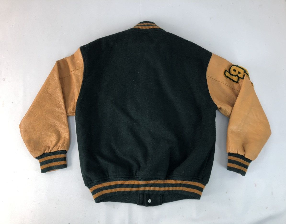 Genuine Leather × Japanese Brand 90s Campux 1967 Varsity Bomber Jacket Leather Sleeve Size US M / EU 48-50 / 2 - 2 Thumbnail