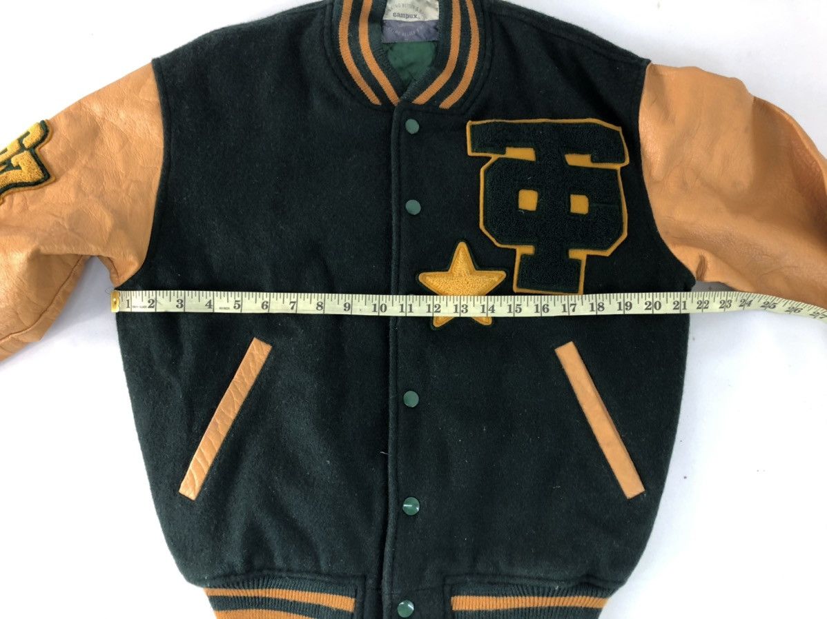 Genuine Leather × Japanese Brand 90s Campux 1967 Varsity Bomber Jacket Leather Sleeve Size US M / EU 48-50 / 2 - 10 Thumbnail
