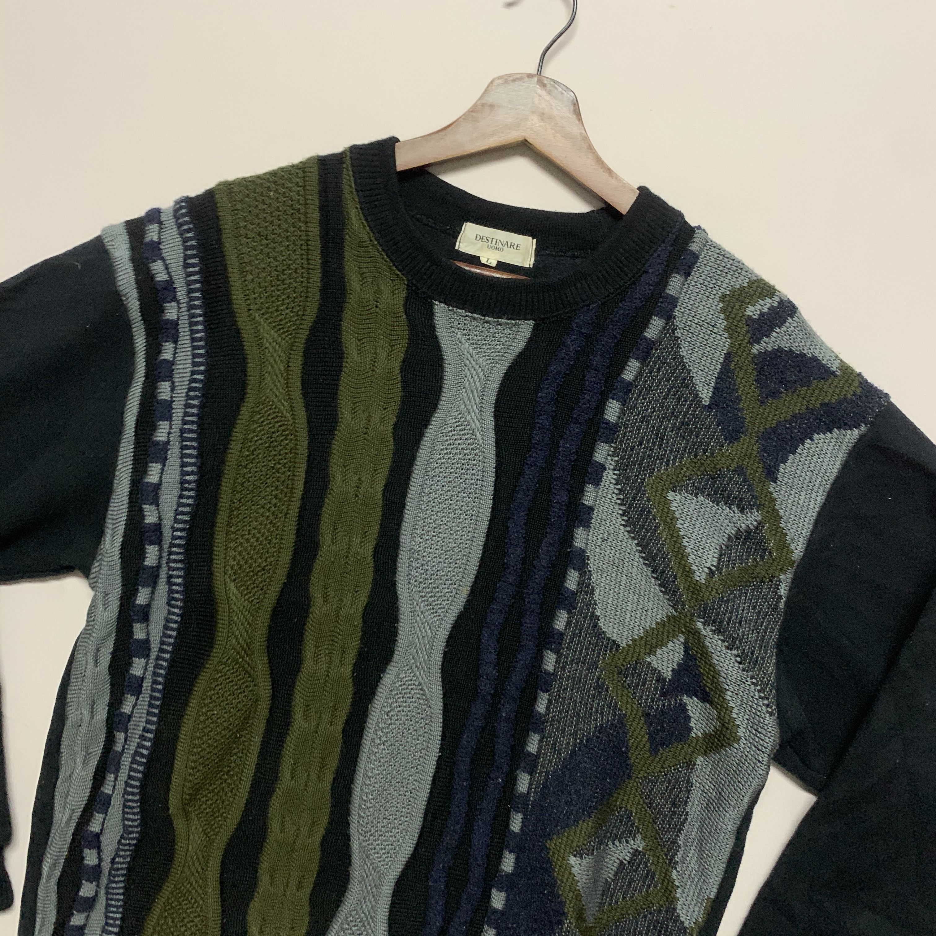 Coogi DESTINARE UOMO Japan Cable Knit VERY RARE Sweater Like Coogi Size US L / EU 52-54 / 3 - 2 Thumbnail