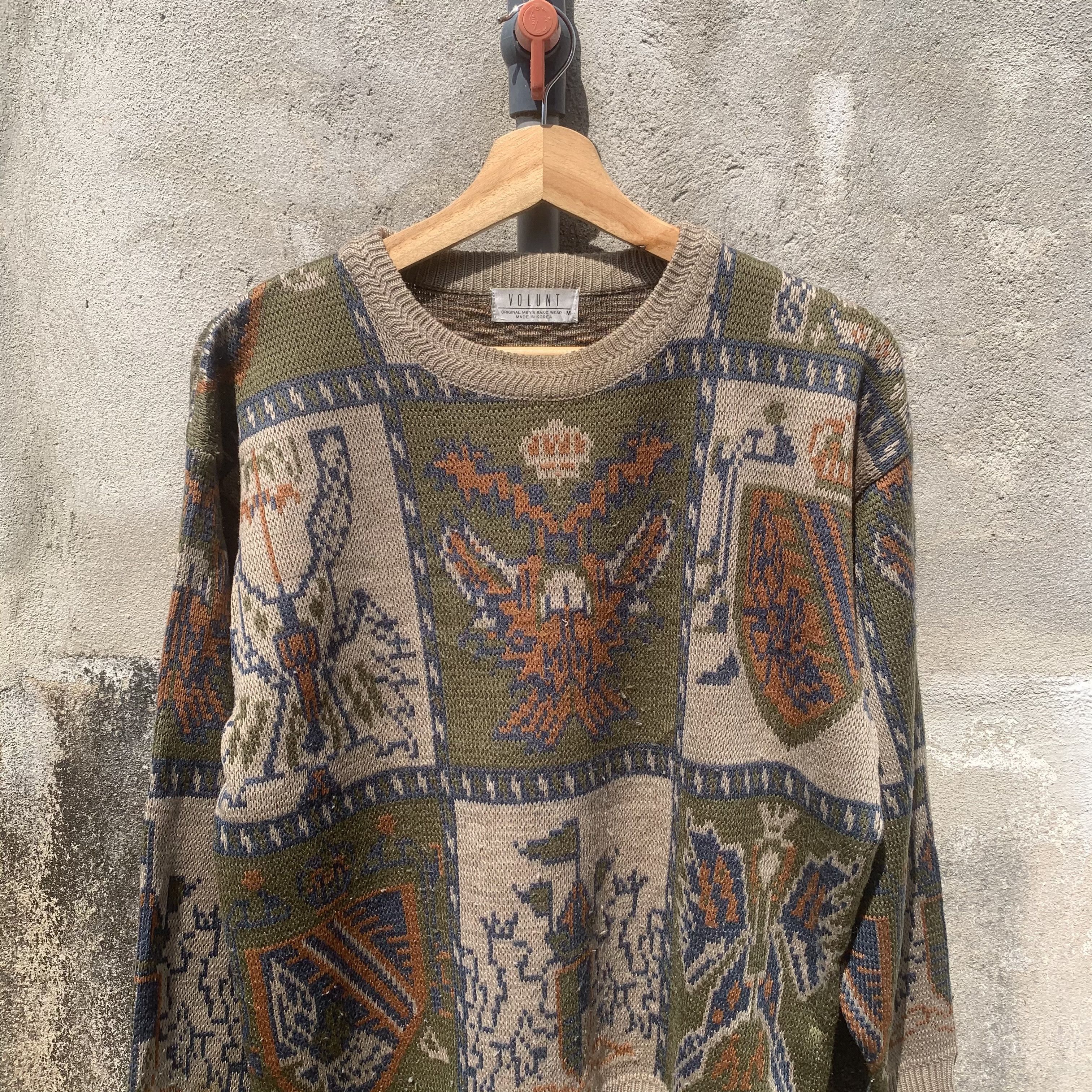 Aran Isles Knitwear Vintage VOLUNT JAPAN Classic Design Honeycomb Knit Sweater Size US M / EU 48-50 / 2 - 3 Thumbnail