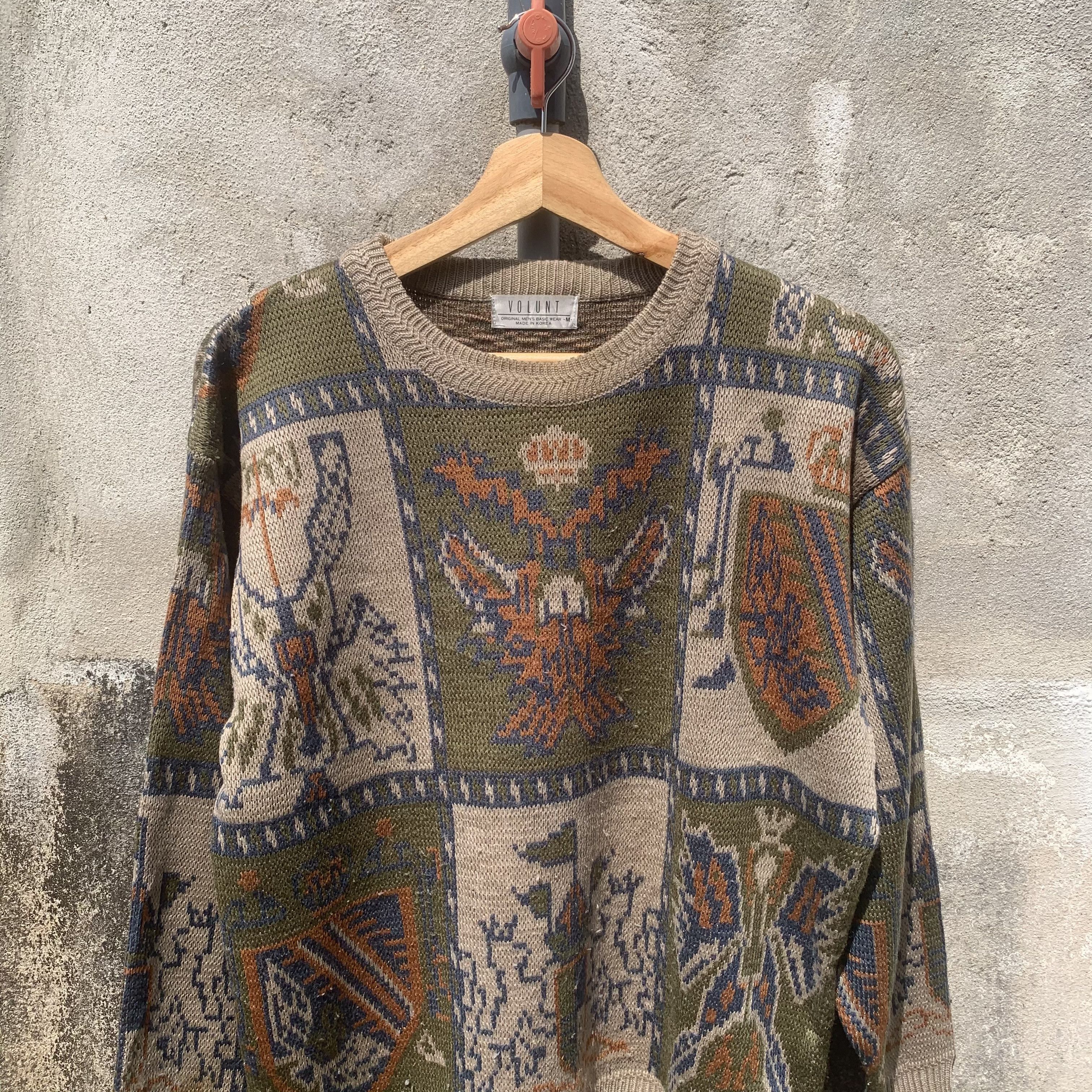 Aran Isles Knitwear Vintage VOLUNT JAPAN Classic Design Honeycomb Knit Sweater Size US M / EU 48-50 / 2 - 2 Thumbnail