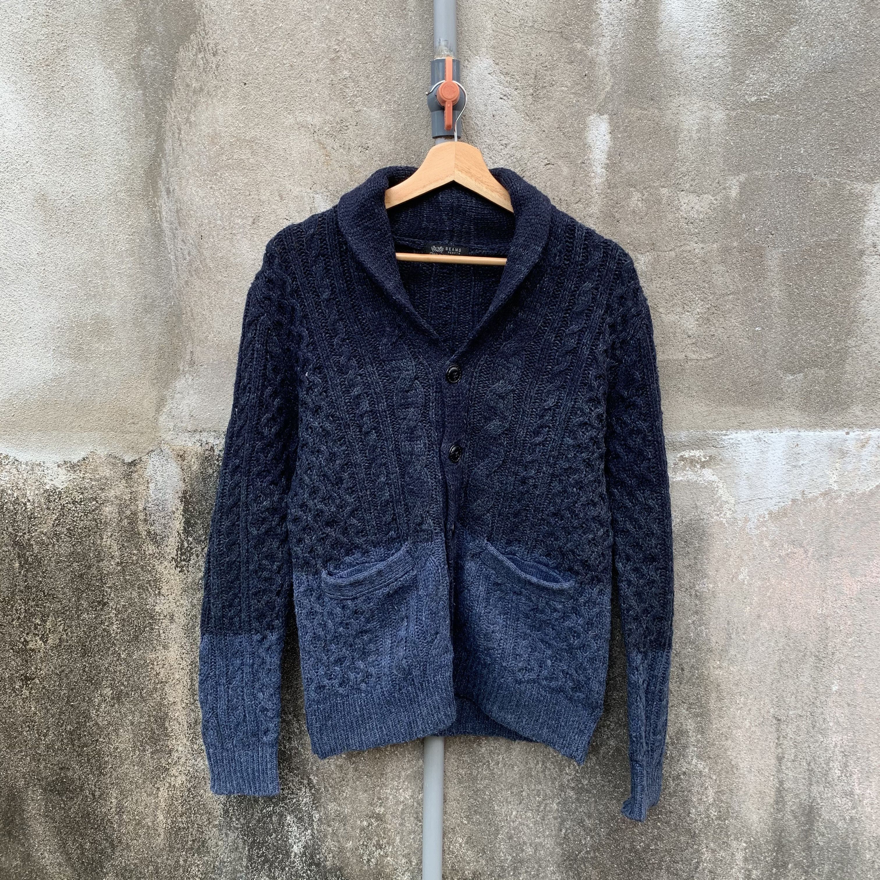 Beams Plus BEAMS HEARTS Knit Tricolor Shawl Collar VERY RARE Cardigan Size US M / EU 48-50 / 2 - 1 Thumbnail