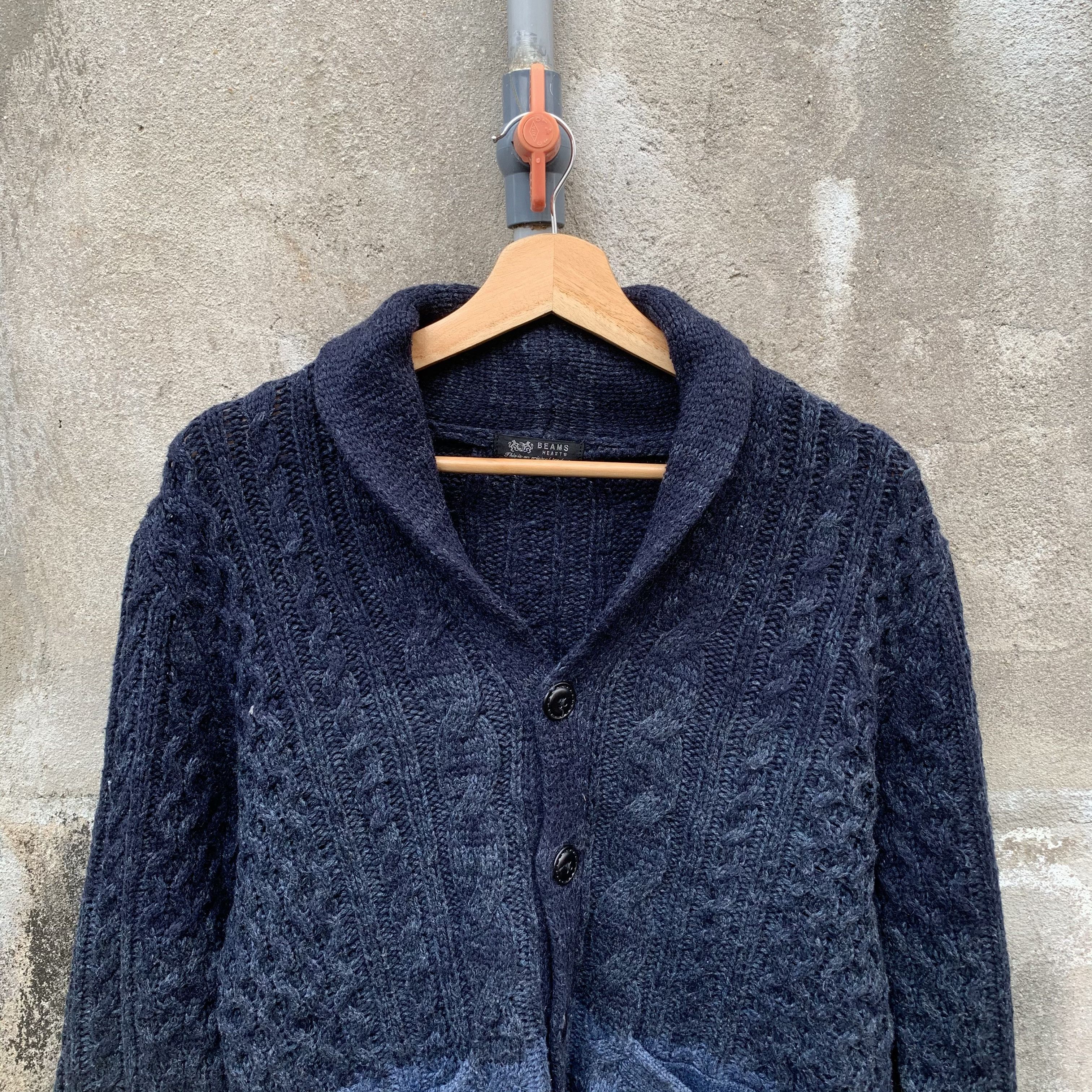Beams Plus BEAMS HEARTS Knit Tricolor Shawl Collar VERY RARE Cardigan Size US M / EU 48-50 / 2 - 2 Thumbnail