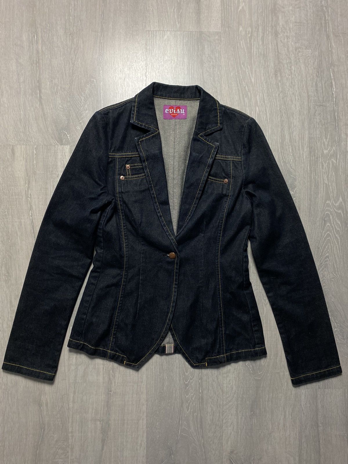 Evisu Evisu denim jacket inside out selvedge vintage black Size L / US 10 / IT 46 - 1 Thumbnail