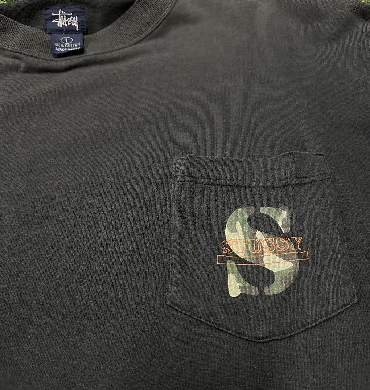 Vintage Stussy Pocket Camo Logo Sun Faded Tee