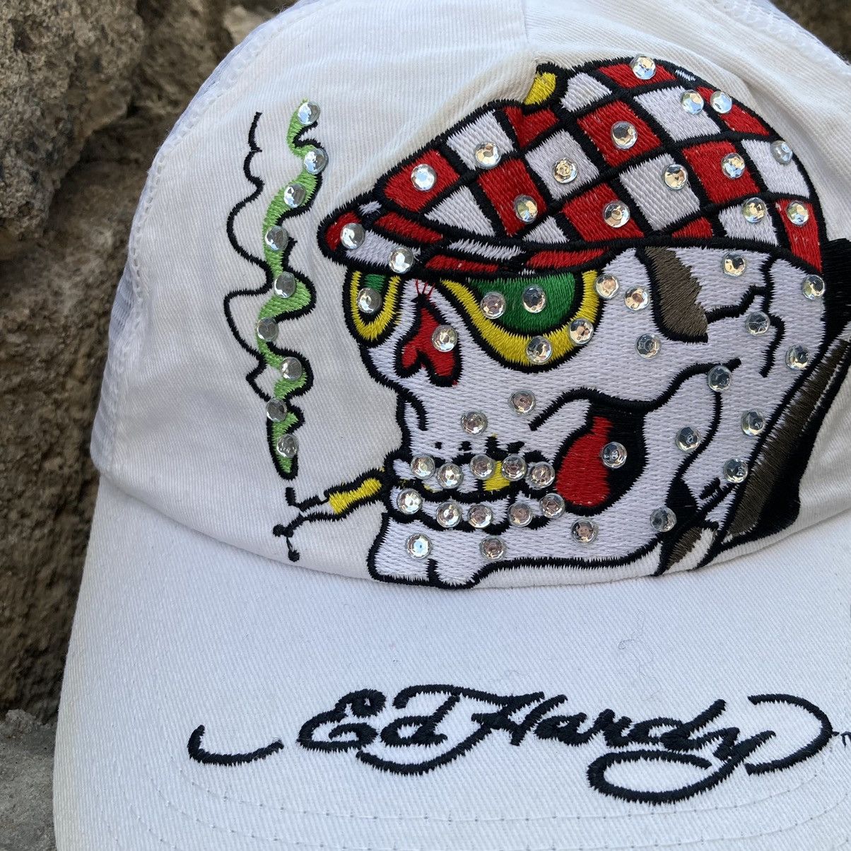 Ed Hardy by Christian Audigier smoke scull trucker cap