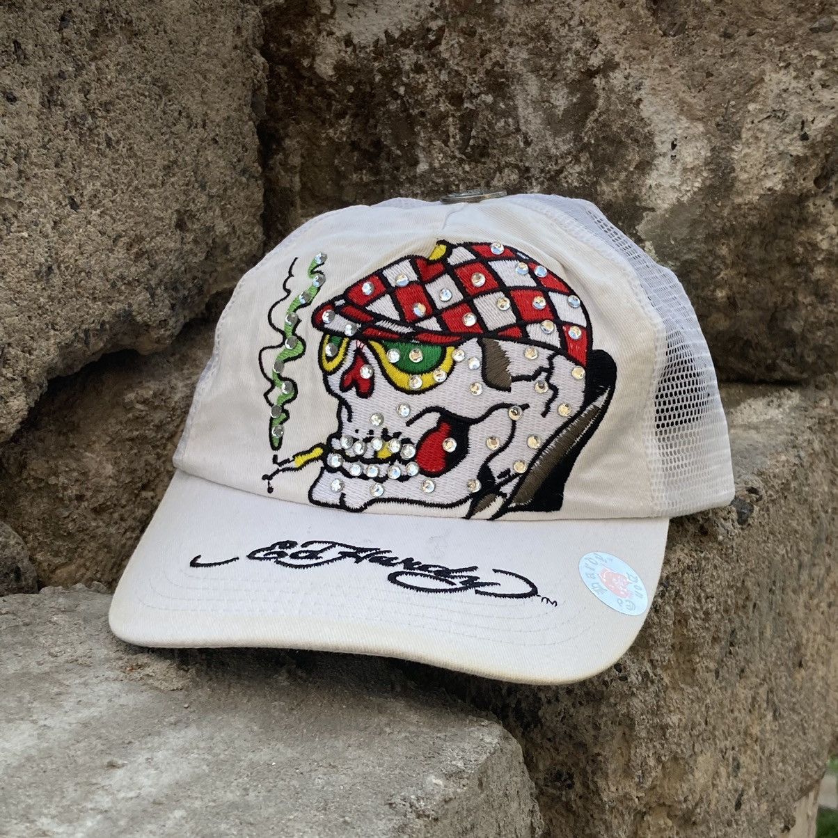 Ed Hardy by Christian Audigier smoke scull trucker cap