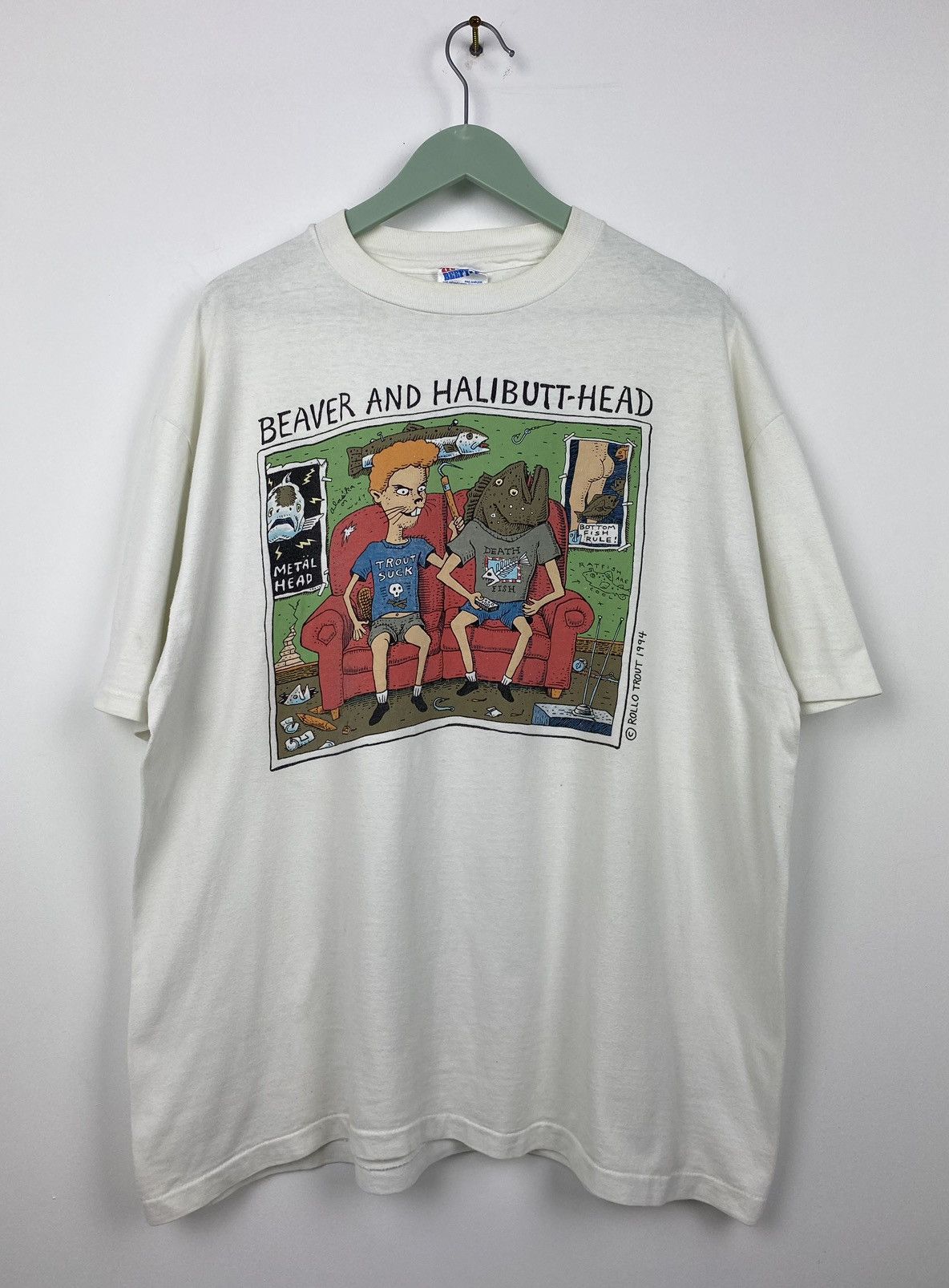 Other 1994 Beavis and Butthead Parody Beaver Halibutthead T Shirt Size US XL / EU 56 / 4 - 1 Thumbnail