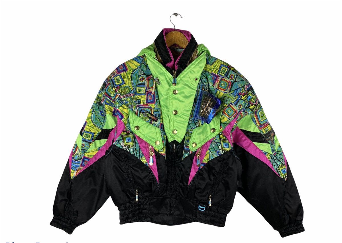 Vintage 90s Phenix Ski Jacket – Neon Geometric Snowboard