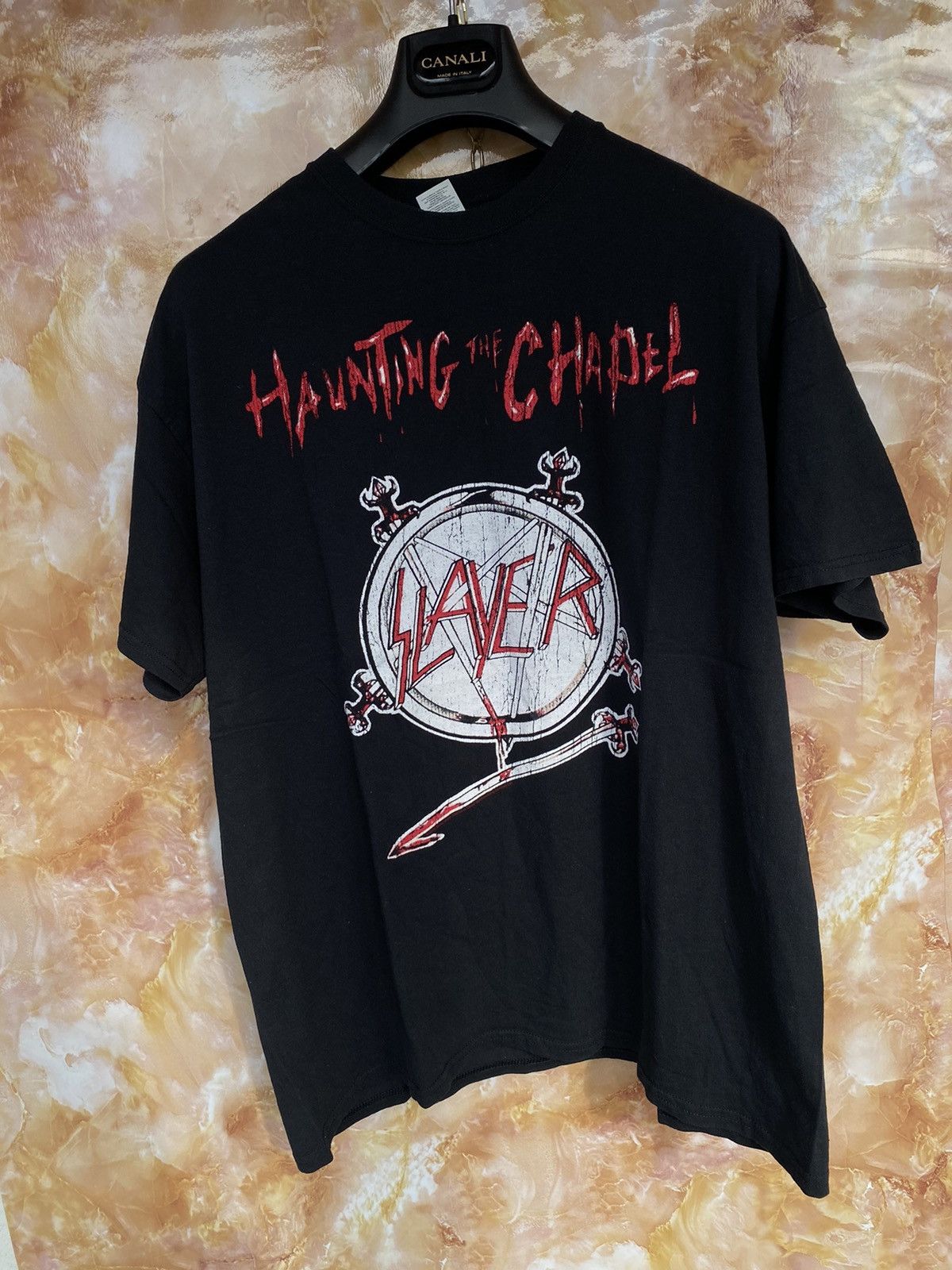 Band Tees × Slayer Slayer Haunting the Chapel print merch black tee t-shirt Size US XL / EU 56 / 4 - 2 Thumbnail