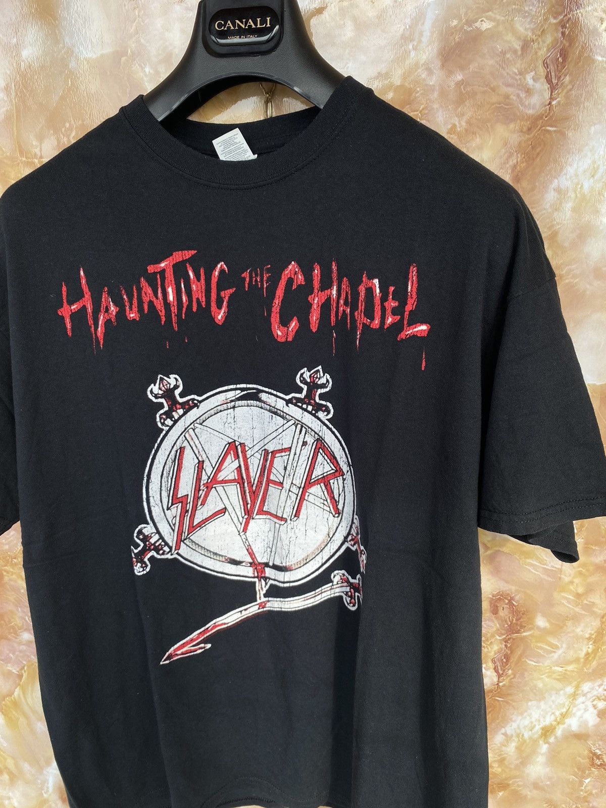 Band Tees × Slayer Slayer Haunting the Chapel print merch black tee t-shirt Size US XL / EU 56 / 4 - 1 Thumbnail