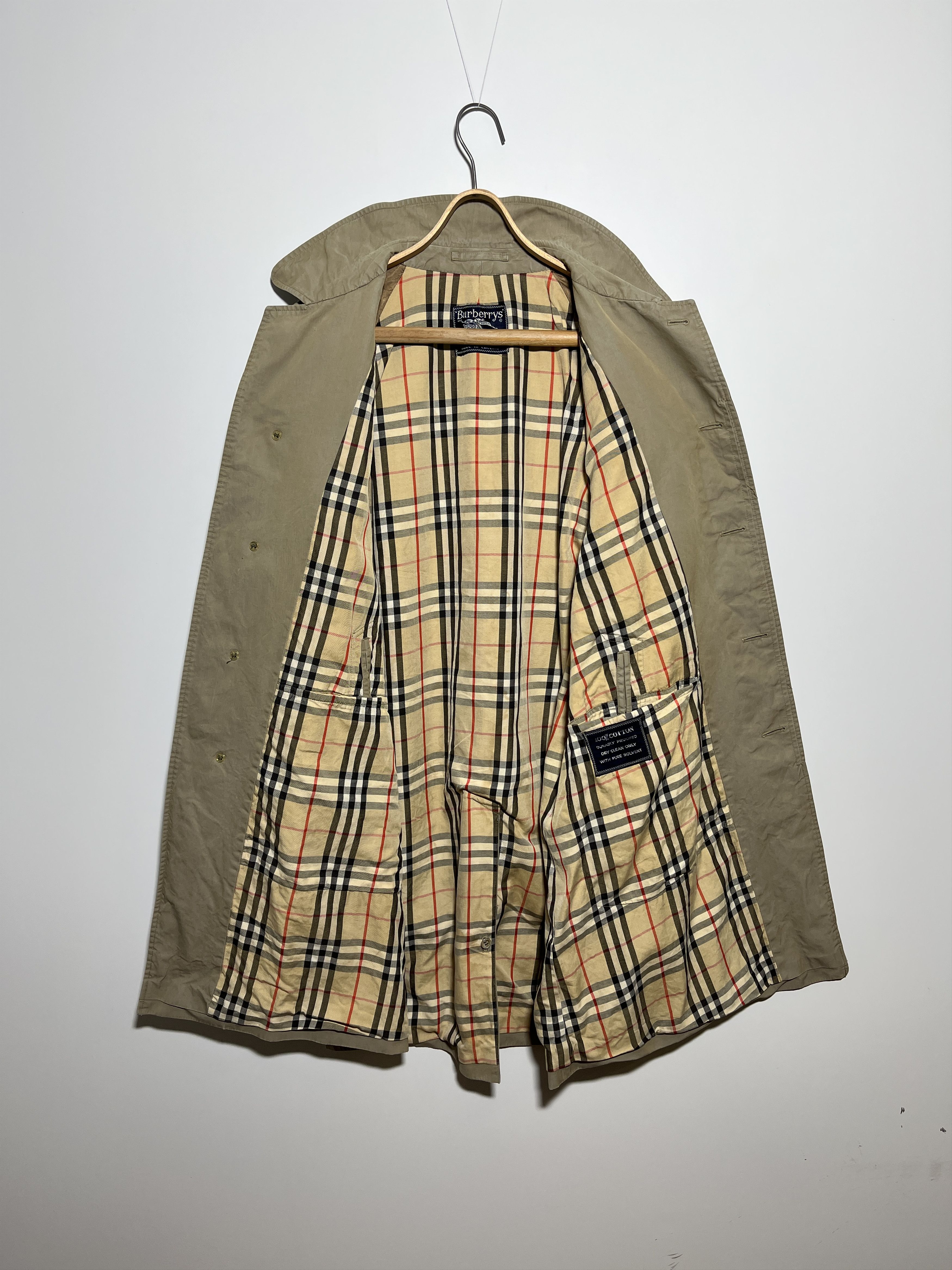 90s 00s BURBERRY ノバチェック trench coat y2k Vintage 90s Burberrys Nova Check Beige Trench Coat Size M