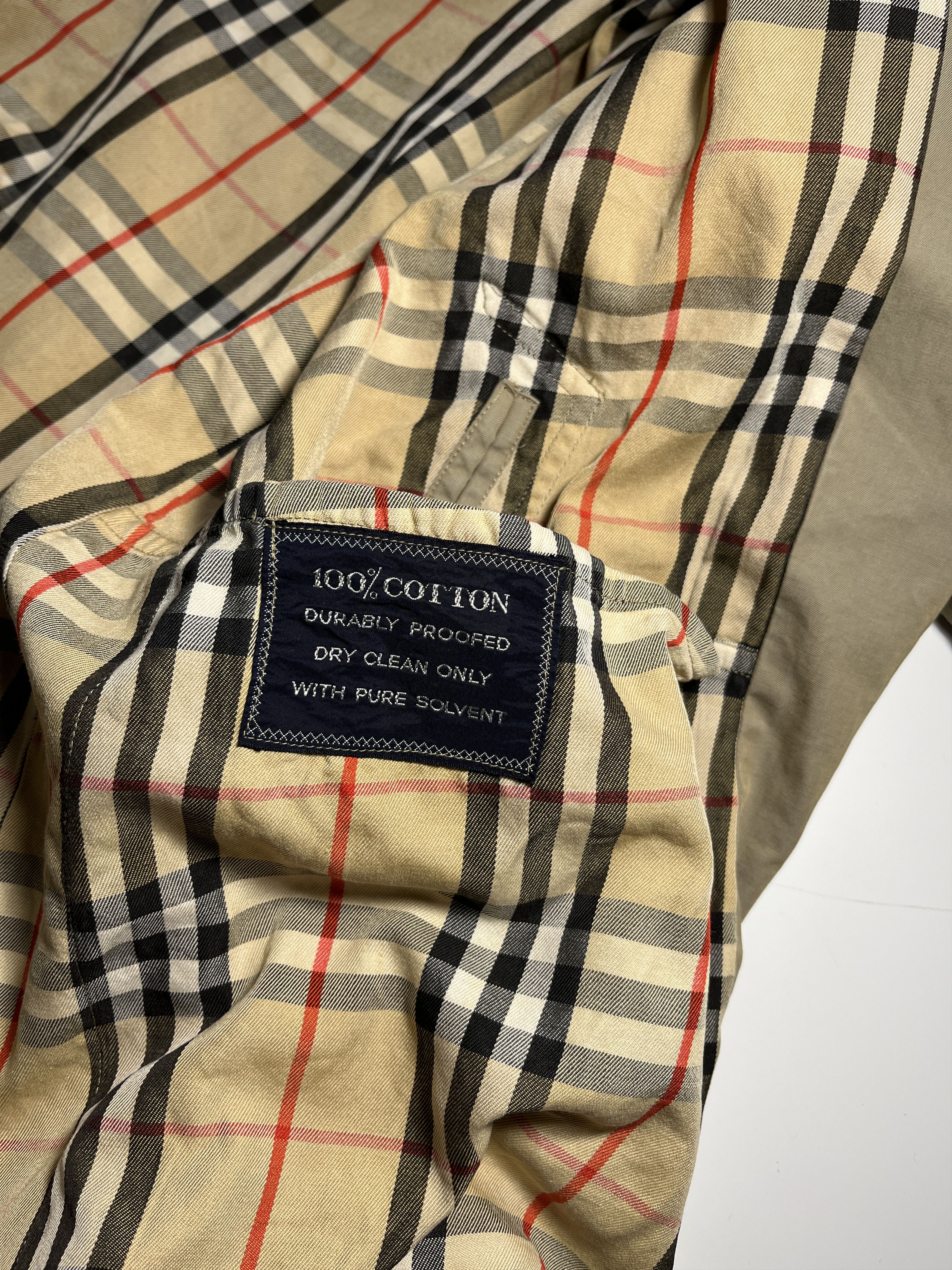 Vintage 90s Burberrys Nova Check Beige Trench Coat Size M