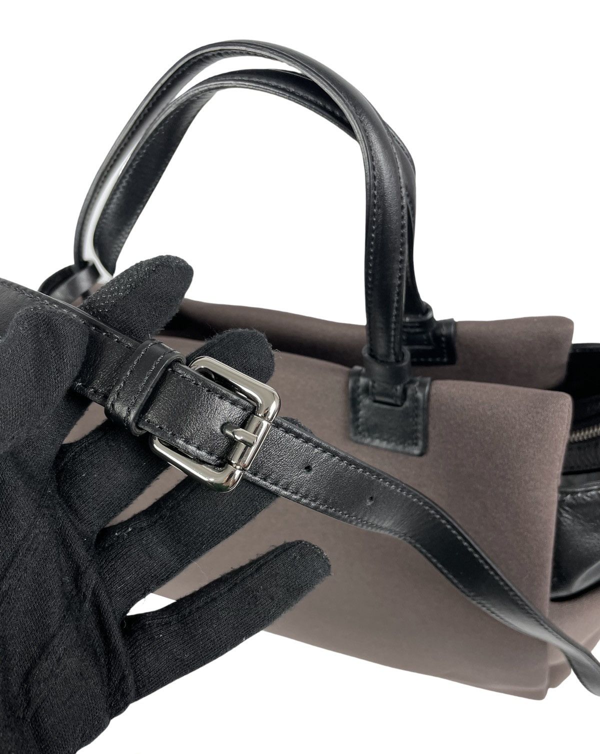 Designer LouBay Italy Soft Handbag nylon + leather Size ONE SIZE - 10 Thumbnail