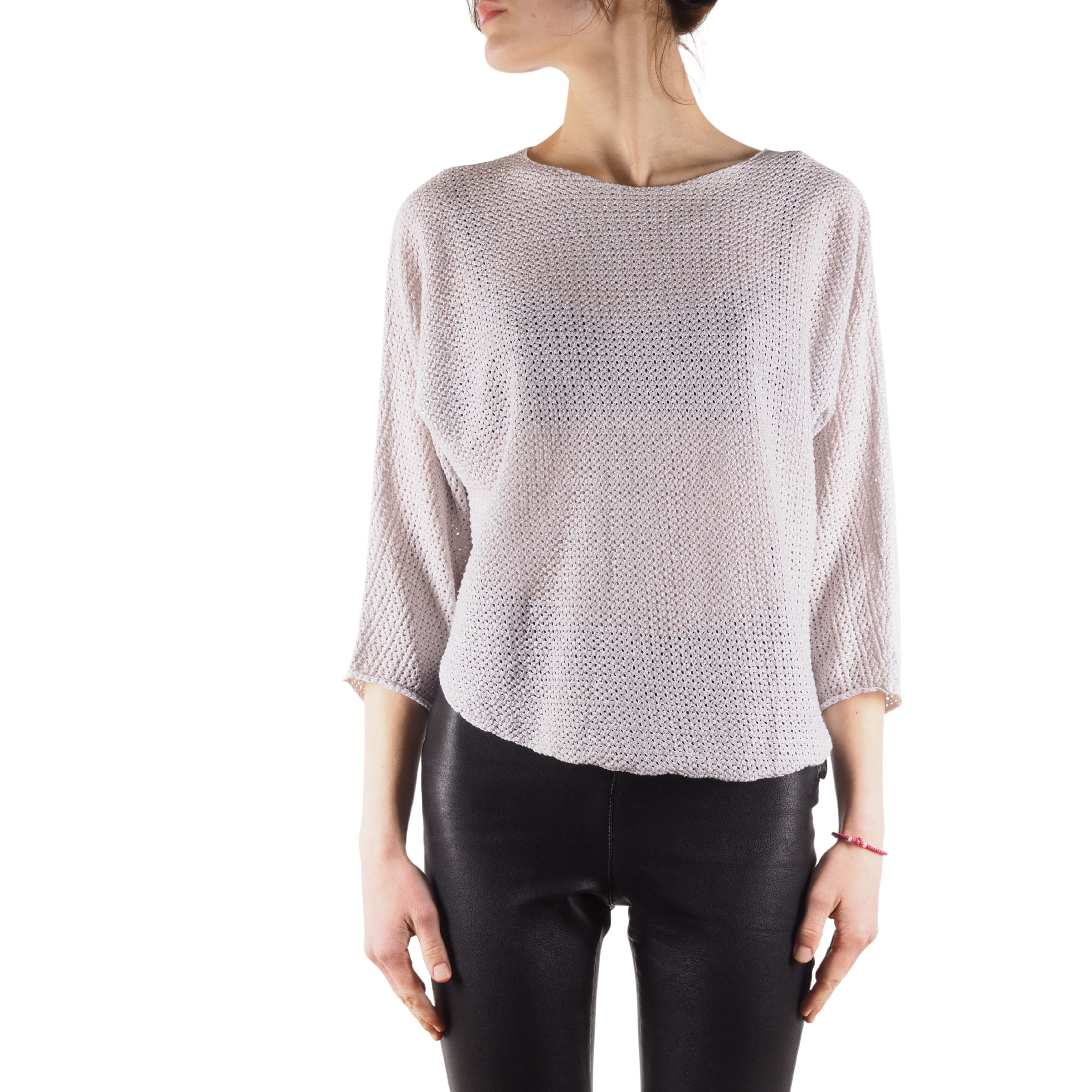 Zadig & Voltaire Ivory Sheer Knit Pullover Sweater Top