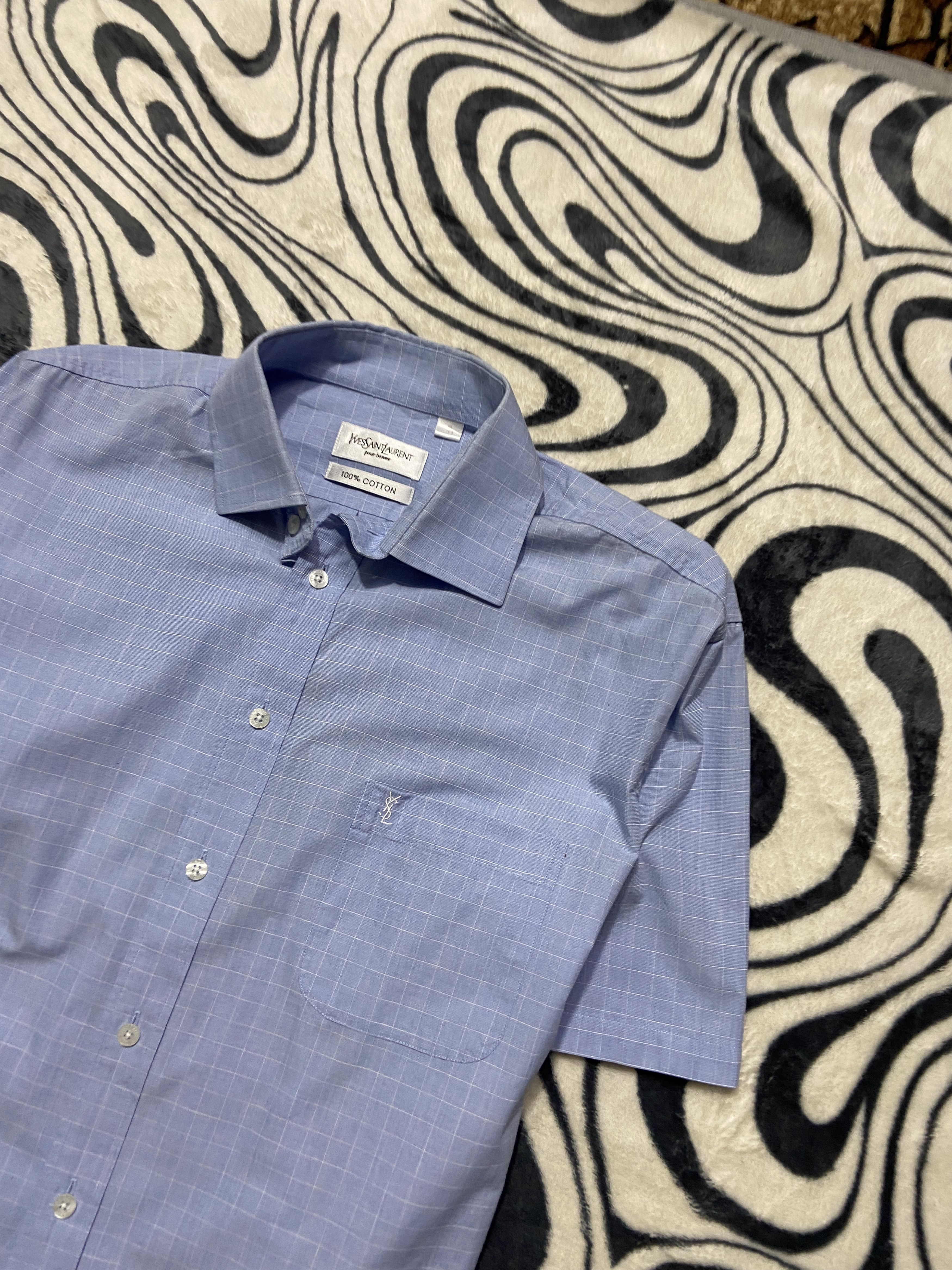 Yves Saint Laurent Yves Saint Laurent YSL Men's Short Sleeve Shirt Size US XL / EU 56 / 4 - 2 Thumbnail