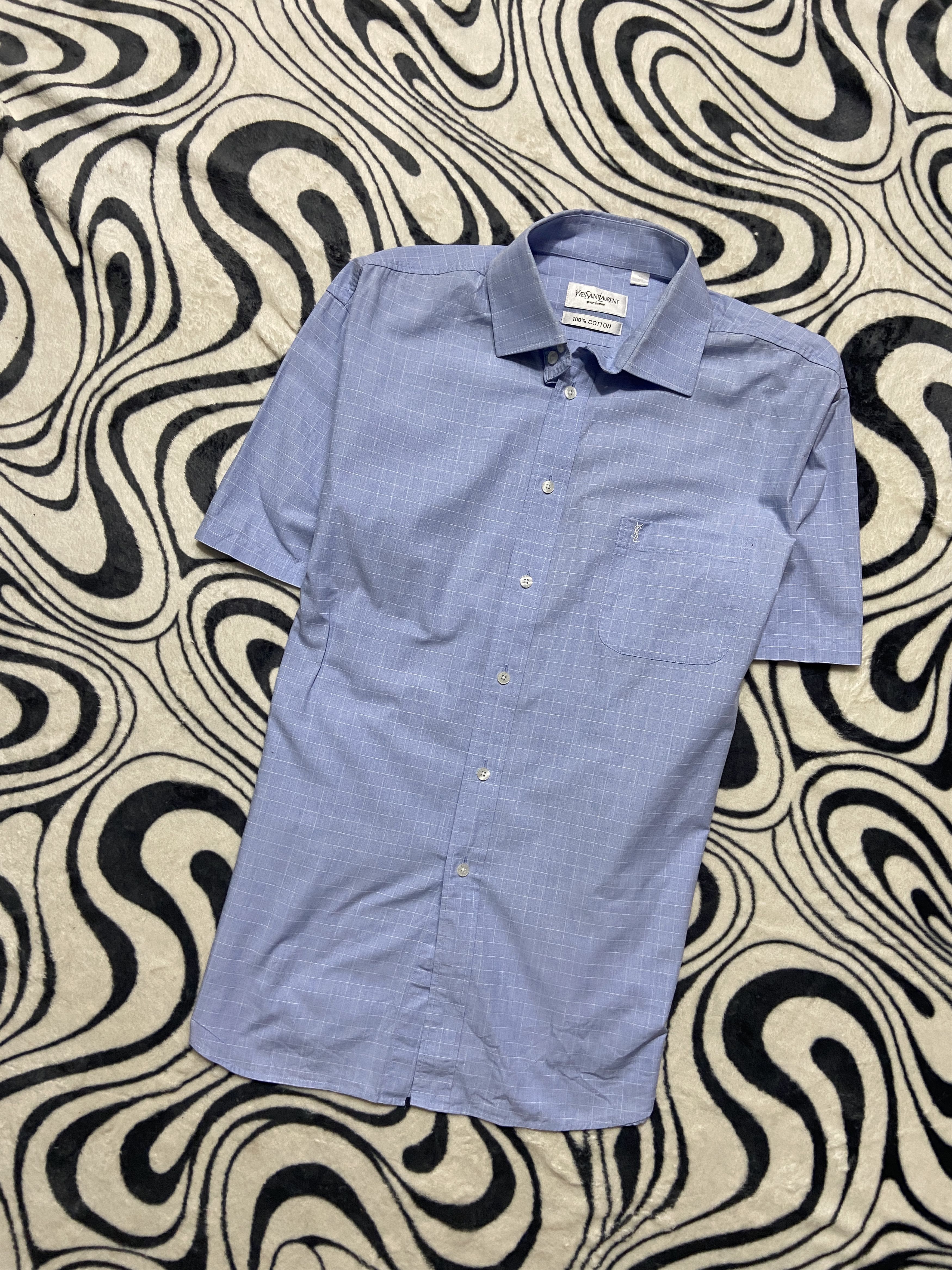 Yves Saint Laurent Yves Saint Laurent YSL Men's Short Sleeve Shirt Size US XL / EU 56 / 4 - 1 Thumbnail