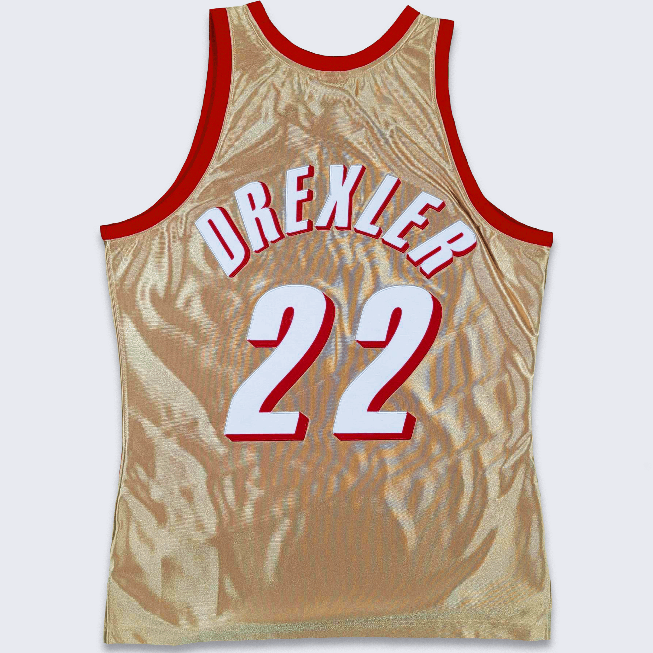 Portland Trail Blazers Clyde Drexler Gold Basketball Jersey
