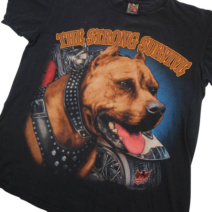 Vintage Vintage 3D Emblem The Strong Survive Pitbull T Shirt | Grailed