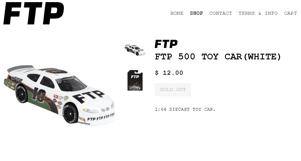 FTP 500 TOY CAR WHITE