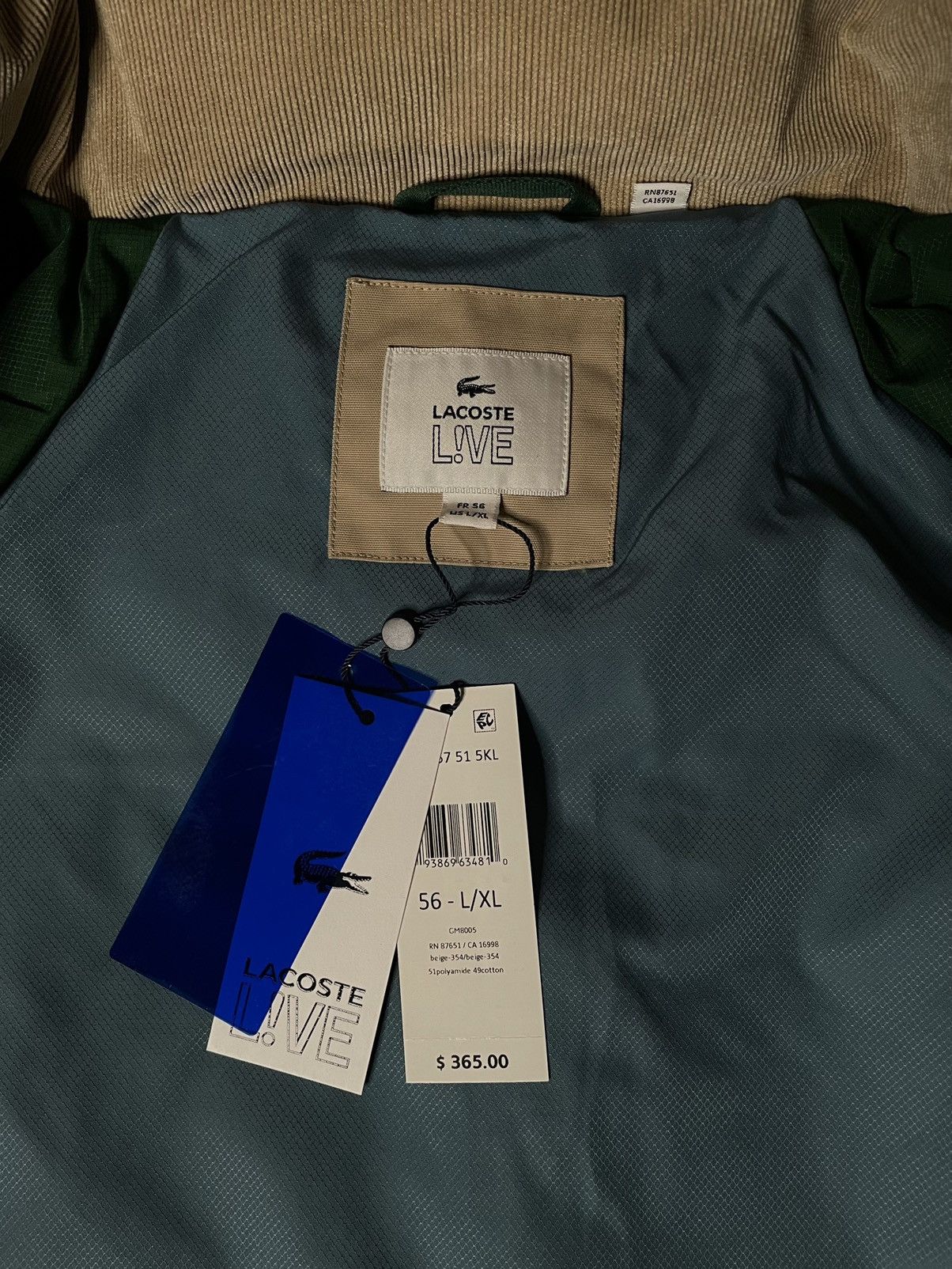 LACOSTE L!VE PUFFER JACKET