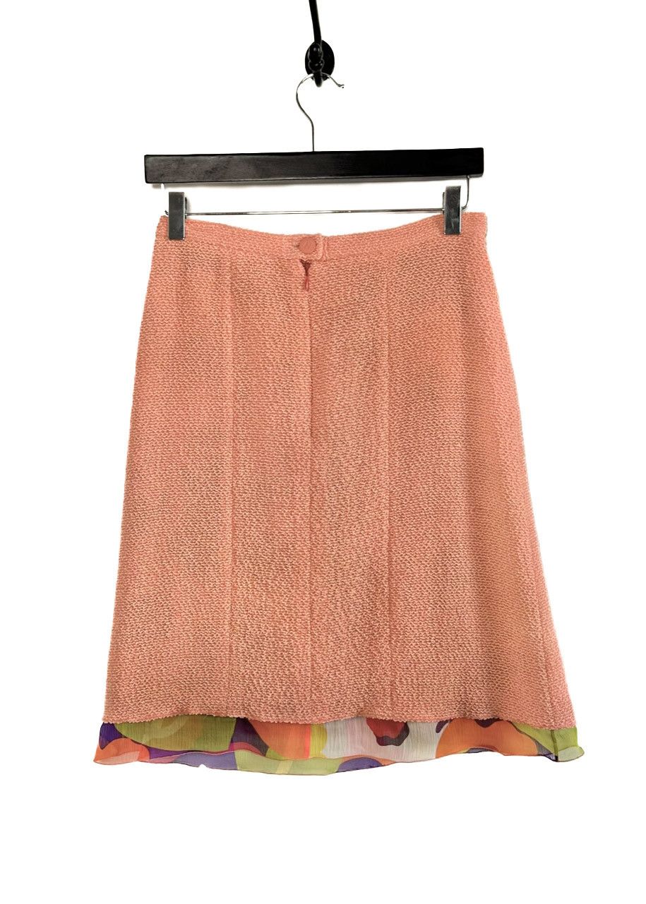 Chanel Chanel 00T Coral Chiffon Accent Tweed Skirt Size 28" / US 6 / IT 42 - 4 Thumbnail